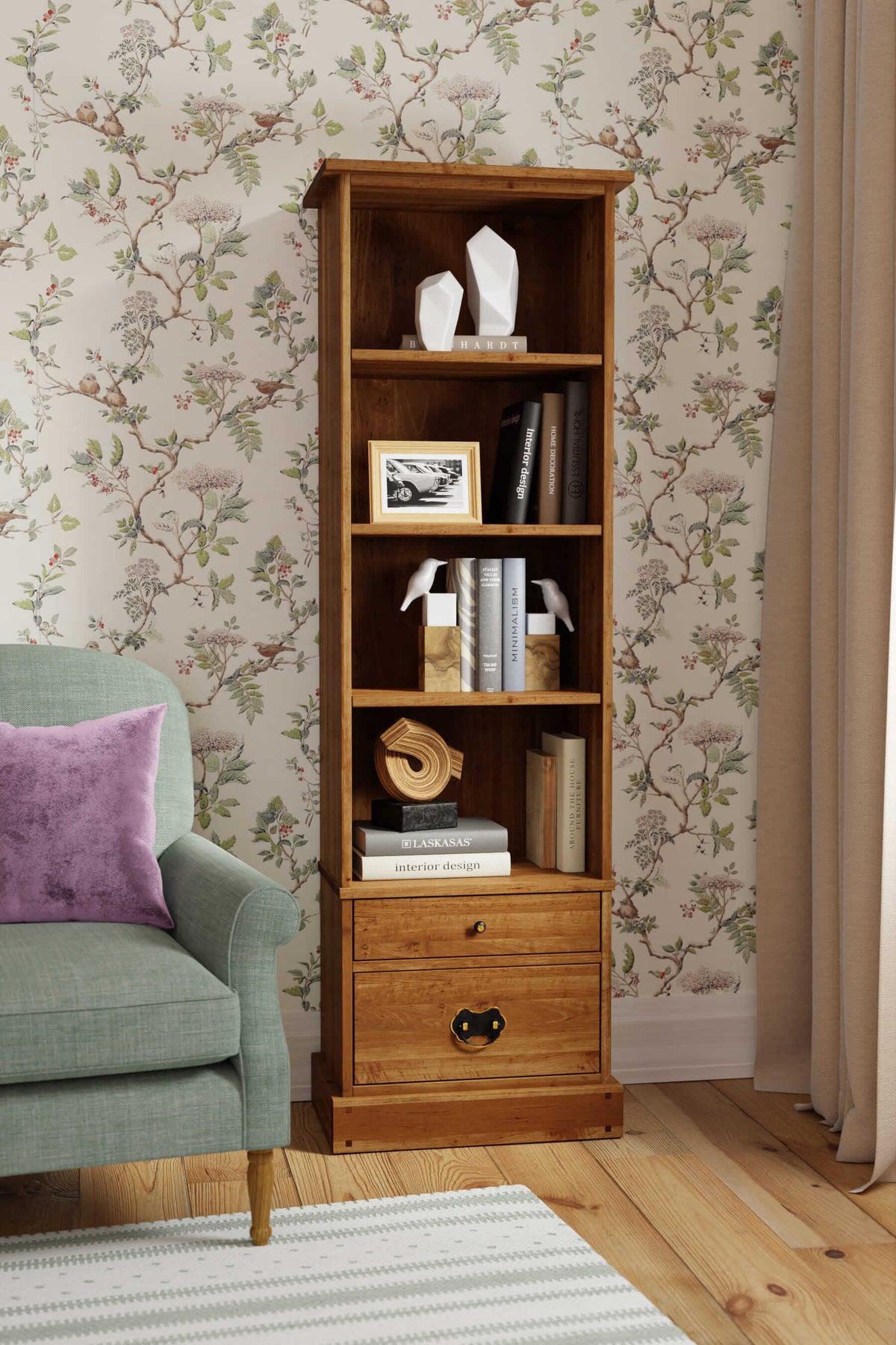 Garrat 2 Drawer Single Bookcase