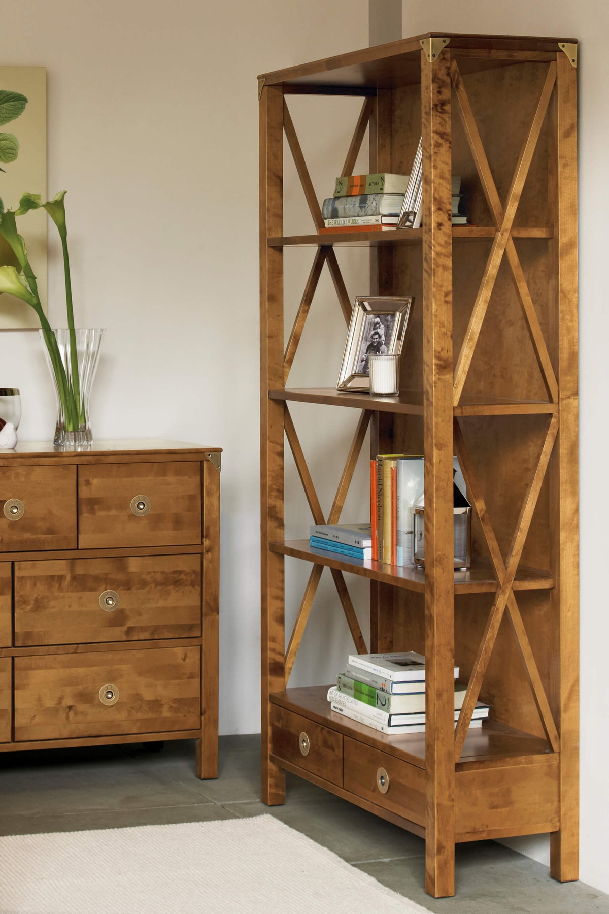 Balmoral 2 Drawer Single Bookcase