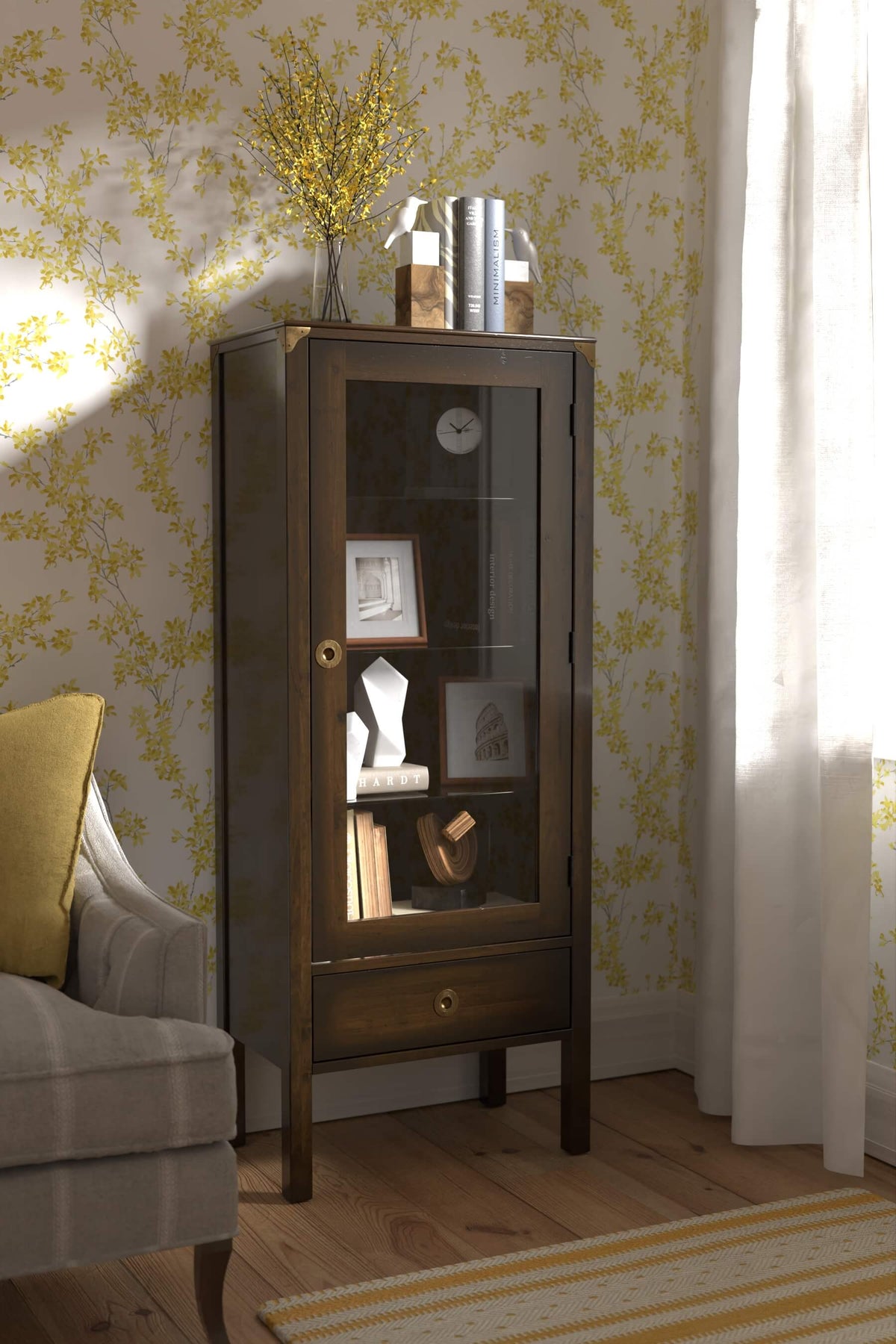 Balmoral 1 Door 1 Drawer Display Cabinet