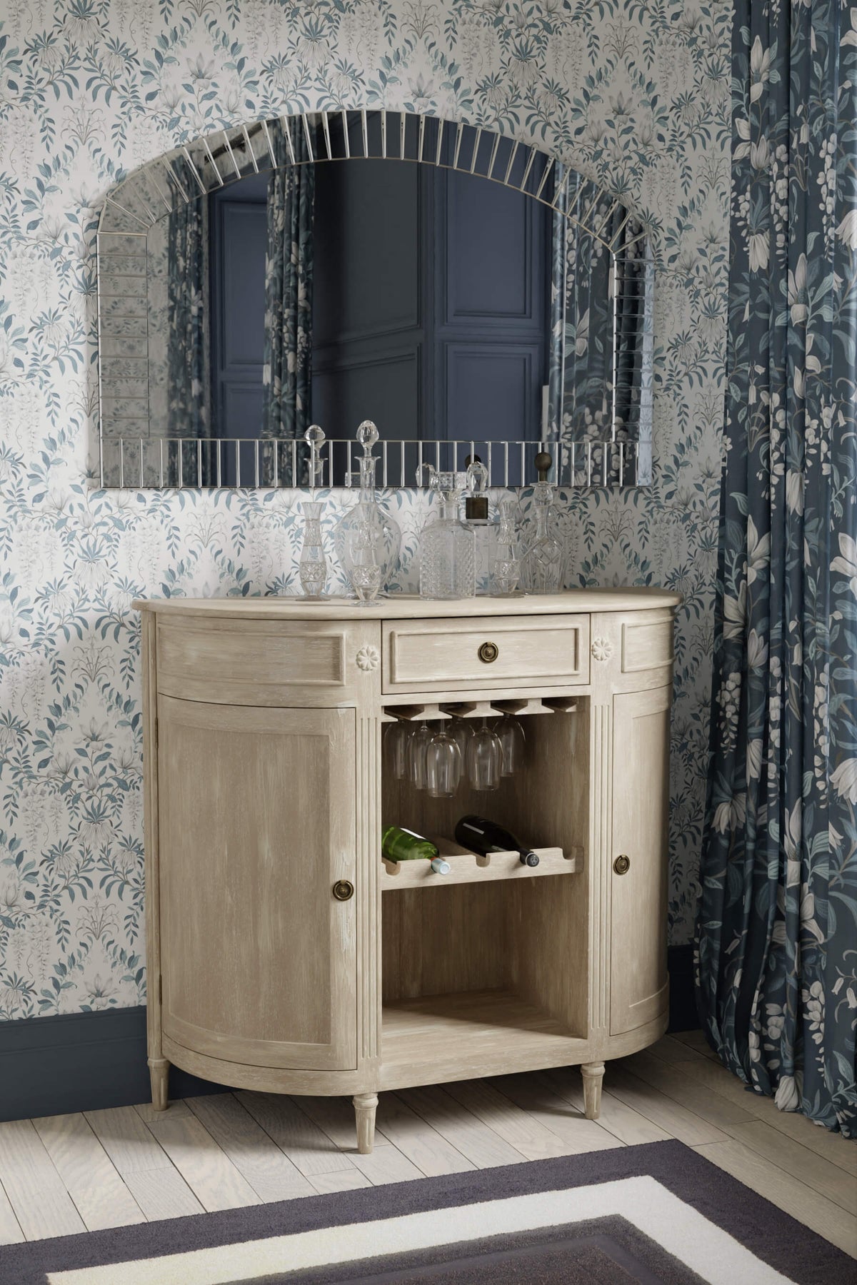 Alouette 2 Door 1 Drawer Drinks Cabinet