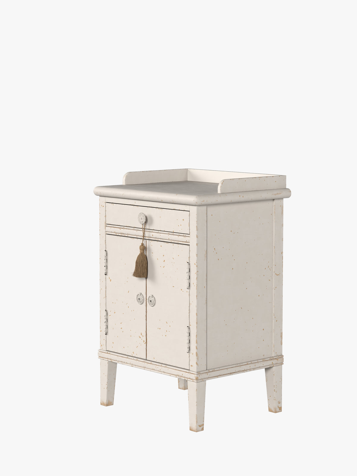 Antique White Annaside 2 Door 1 Drawer Bedside Cabinet