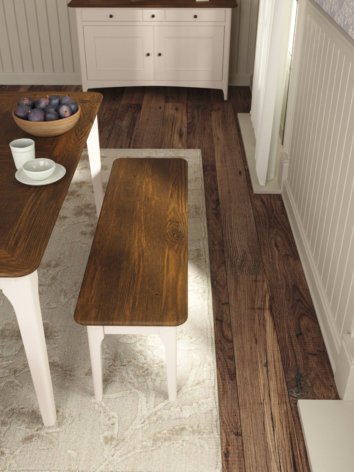 Soft Truffle Dark Chestnut Hapton Dining Bench