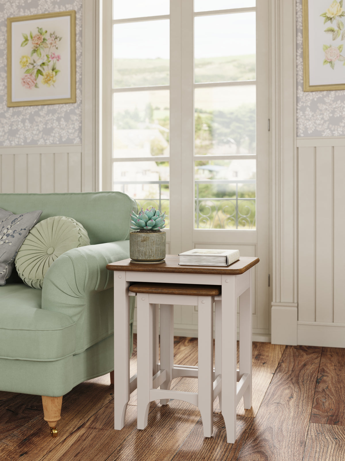 Soft Truffle Dark Chestnut Hapton Nest Of 2 Tables