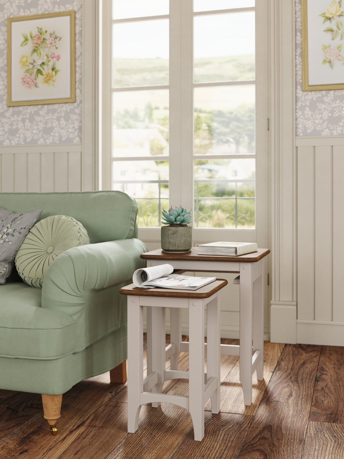 Soft Truffle Dark Chestnut Hapton Nest Of 2 Tables