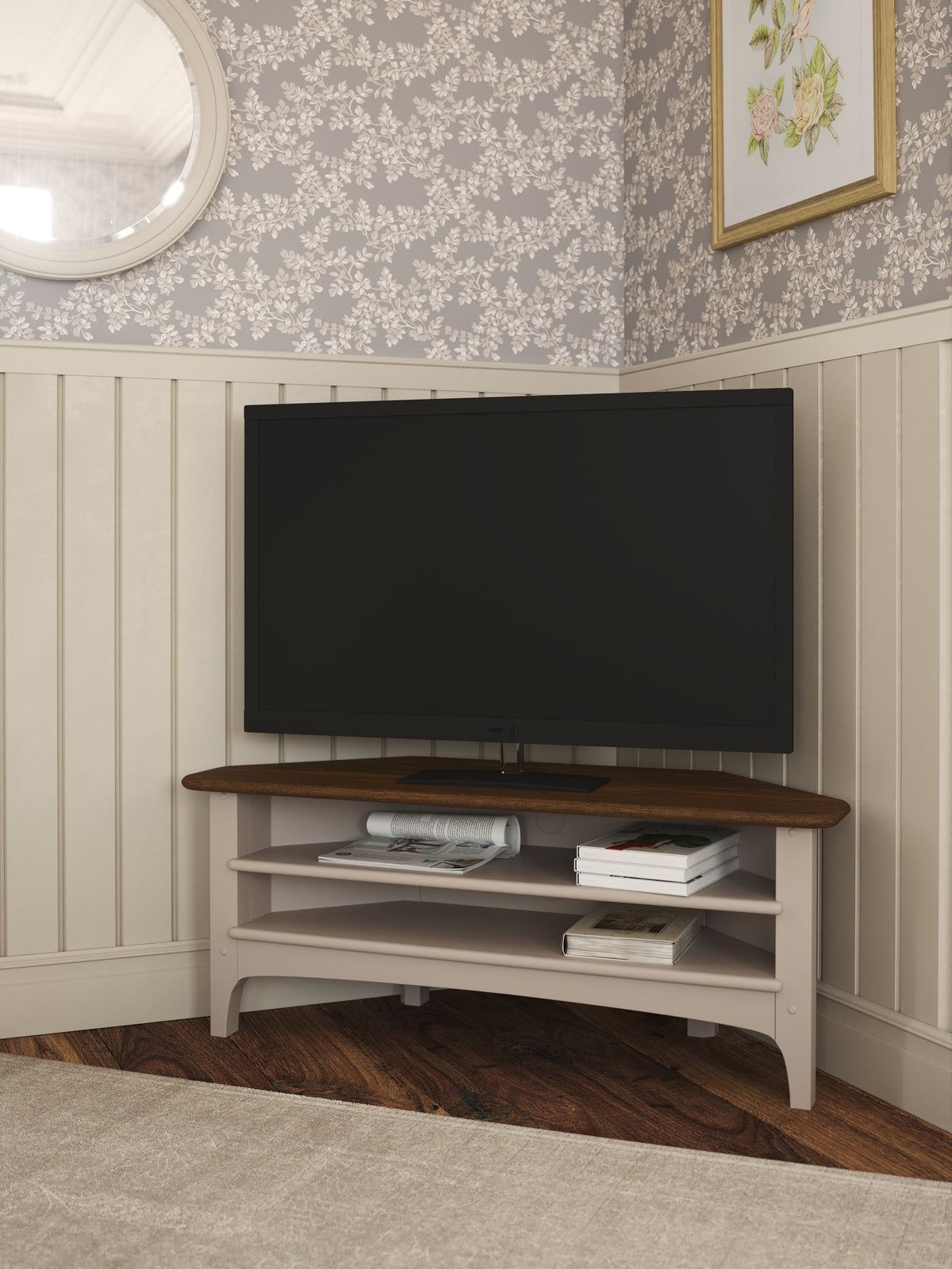 Soft Truffle Dark Chestnut Hapton TV Up to 50 inch, Corner Unit