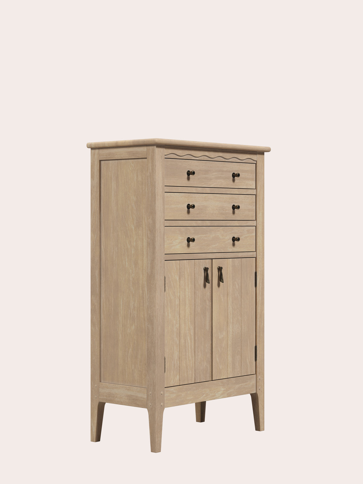 Washed Oak Calford 2 Door 3 Drawer Cabinet