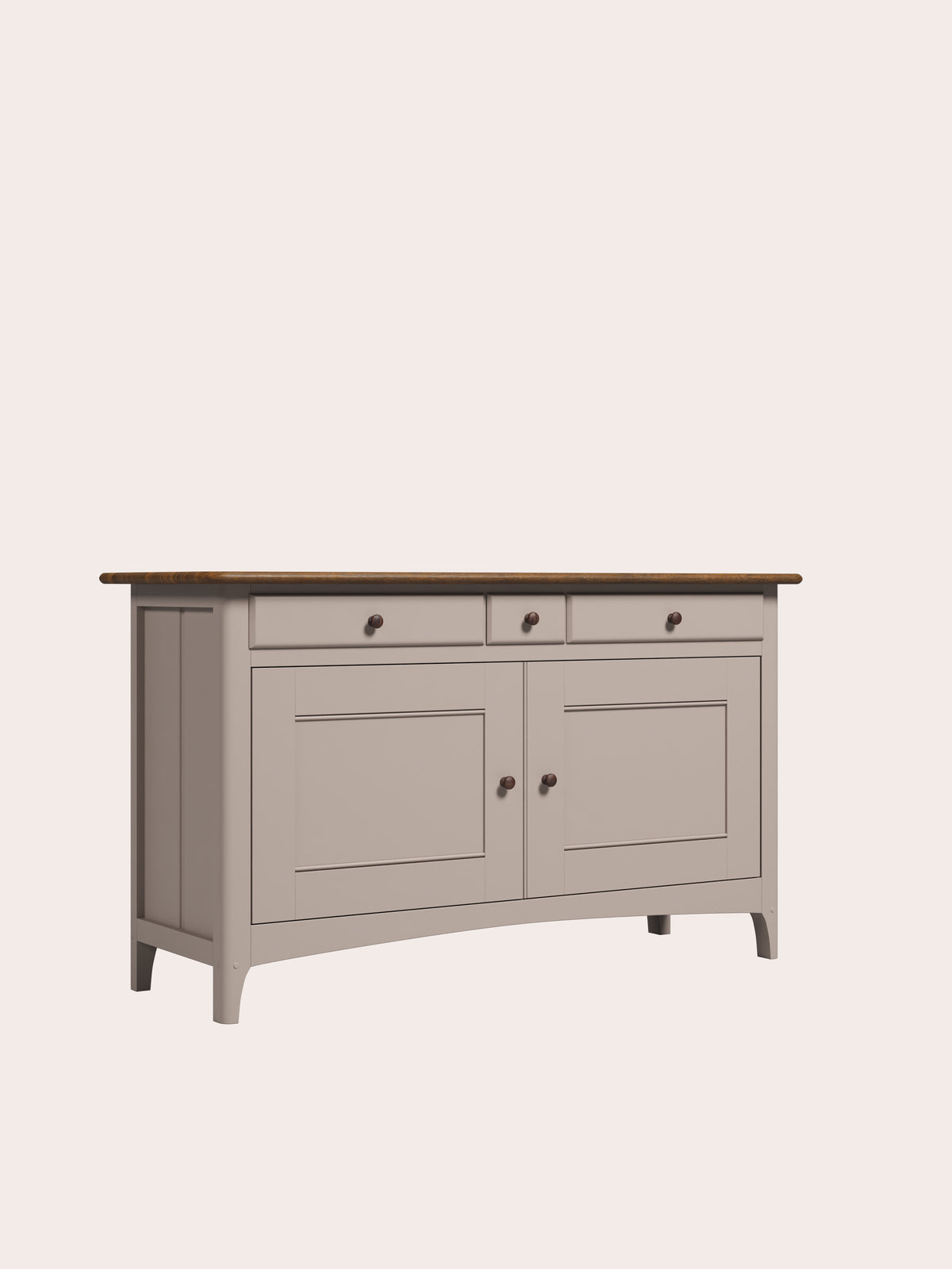 Soft Truffle Dark Chestnut Hapton 2 Door 3 Drawer Sideboard