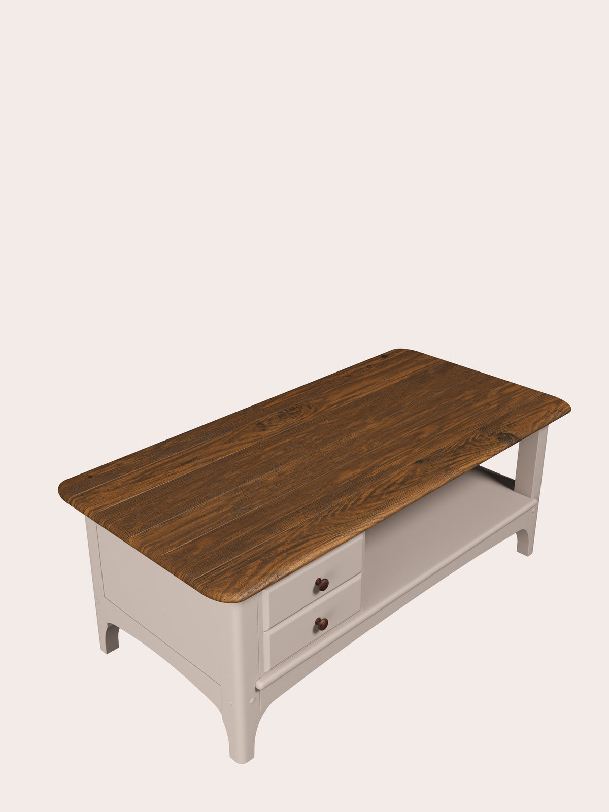 Soft Truffle Dark Chestnut Hapton 2 Drawer Coffee Table