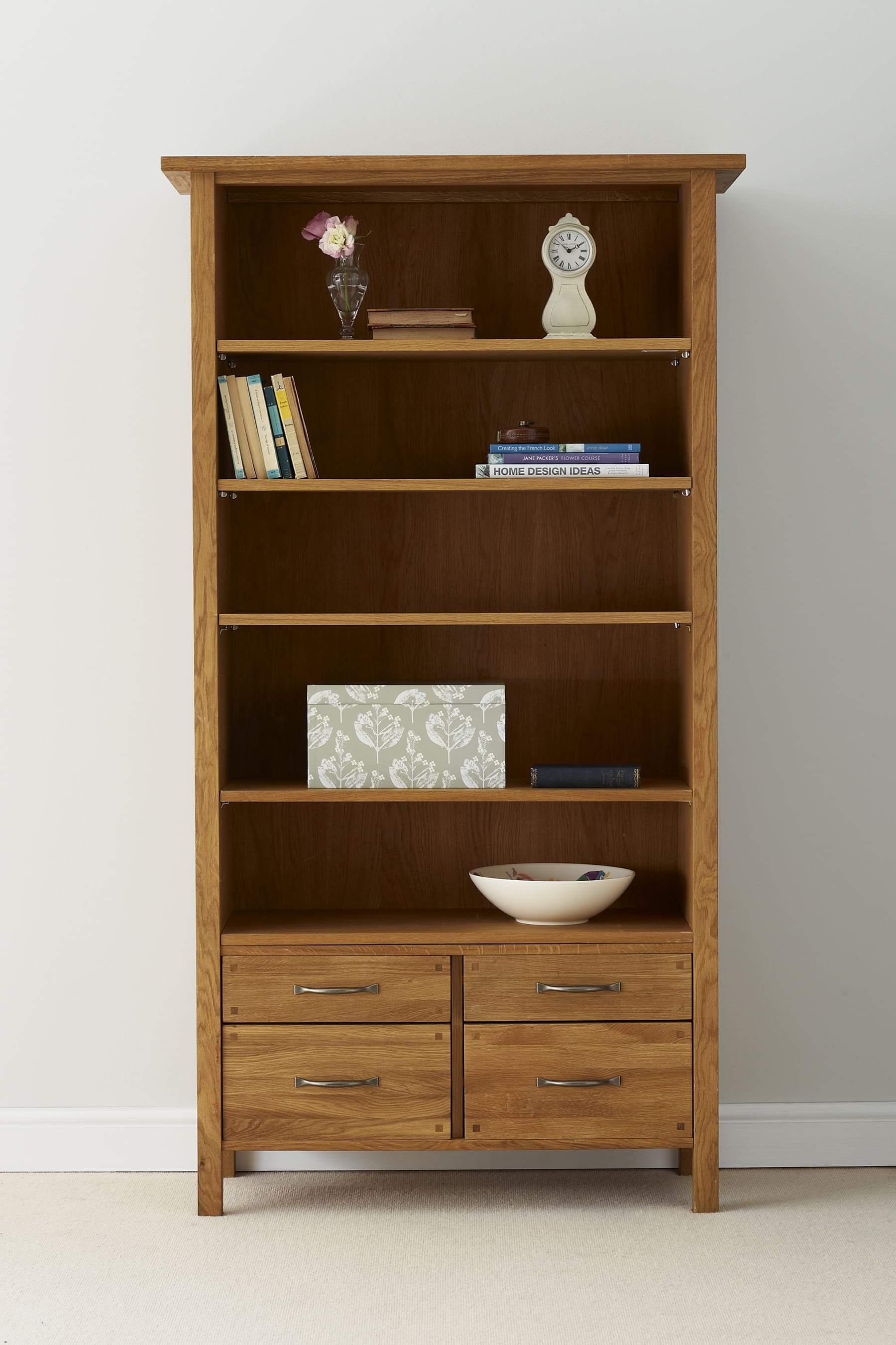 Milton 4 Drawer Single Bookcase