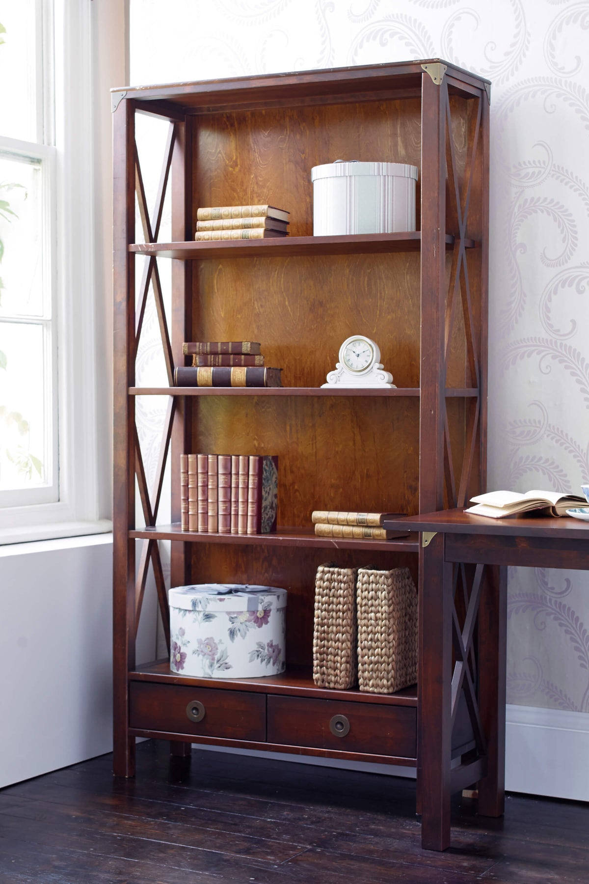 Balmoral 2 Drawer Single Bookcase