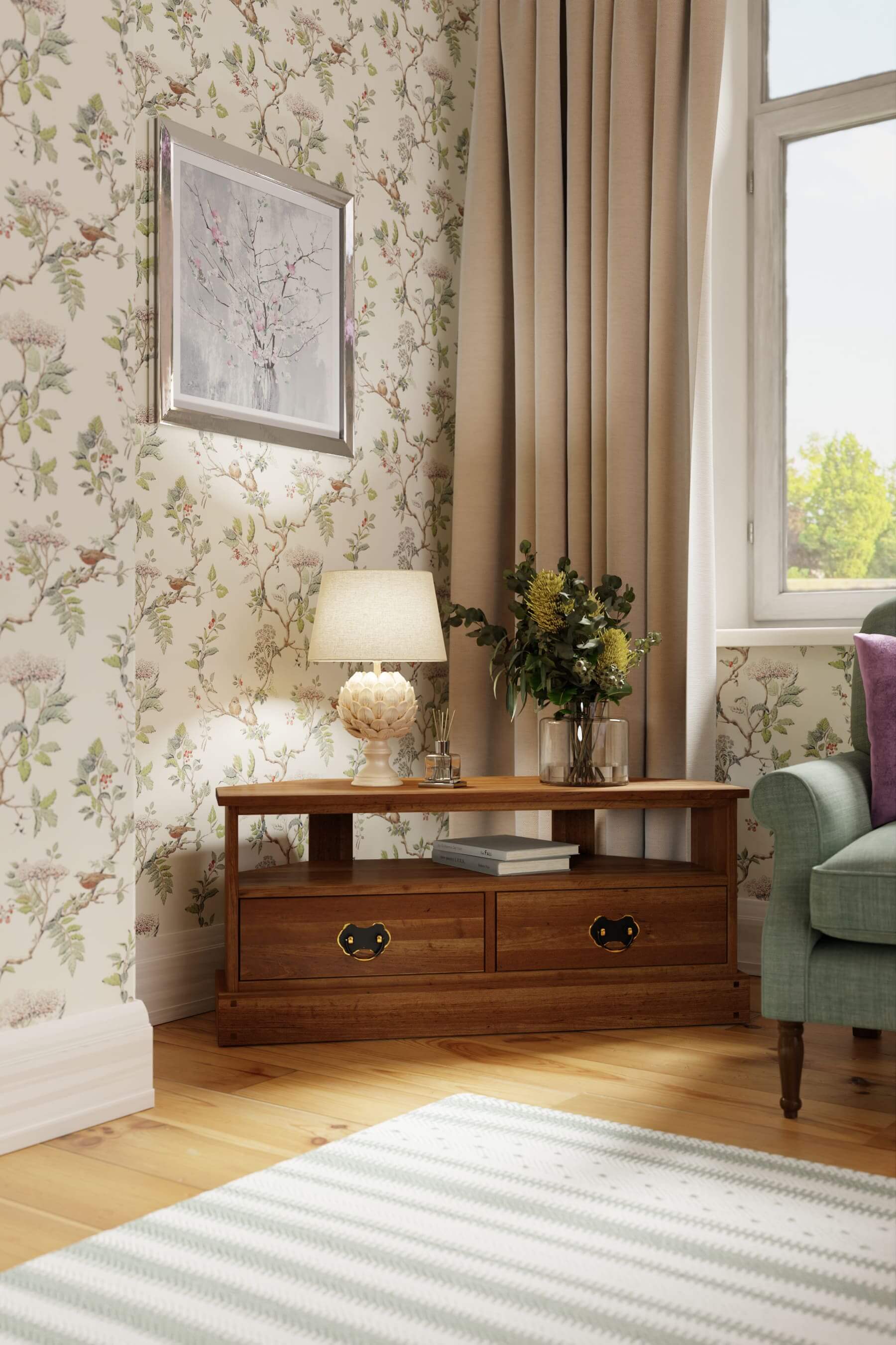 Garrat 2 Drawer Corner TV Unit