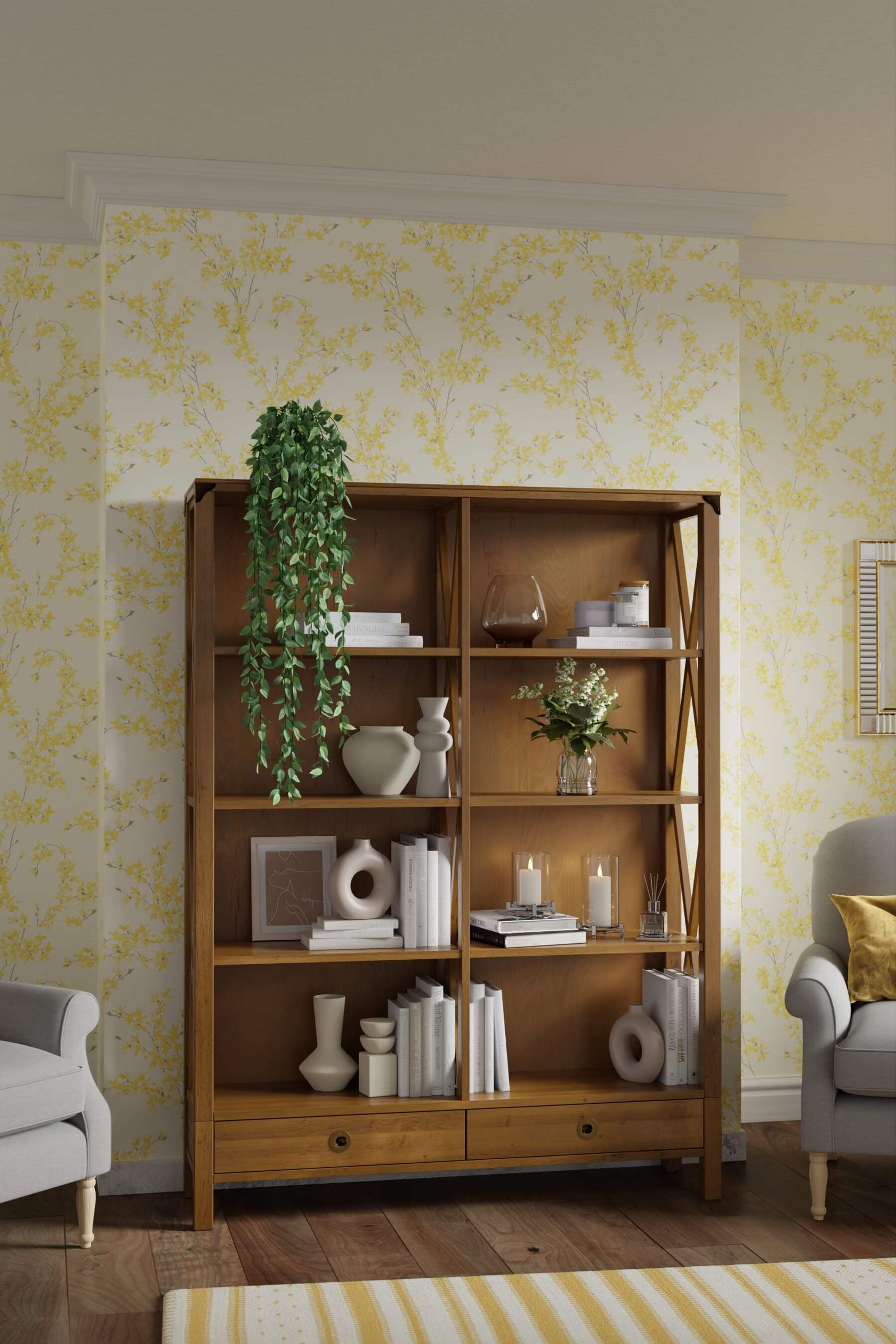 Balmoral 2 Drawer Double Bookcase