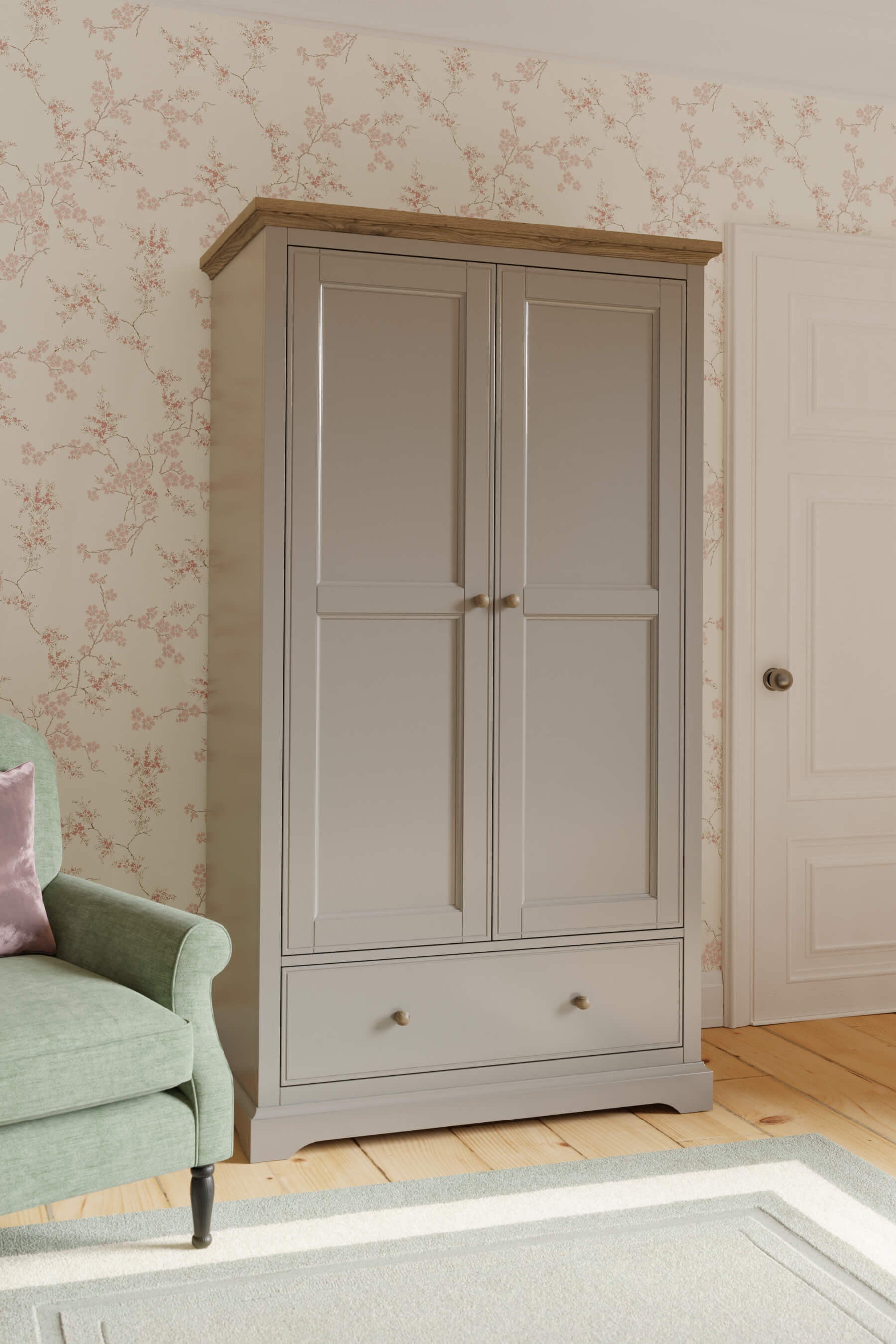 Oakham 2 Door 1 Drawer Wardrobe