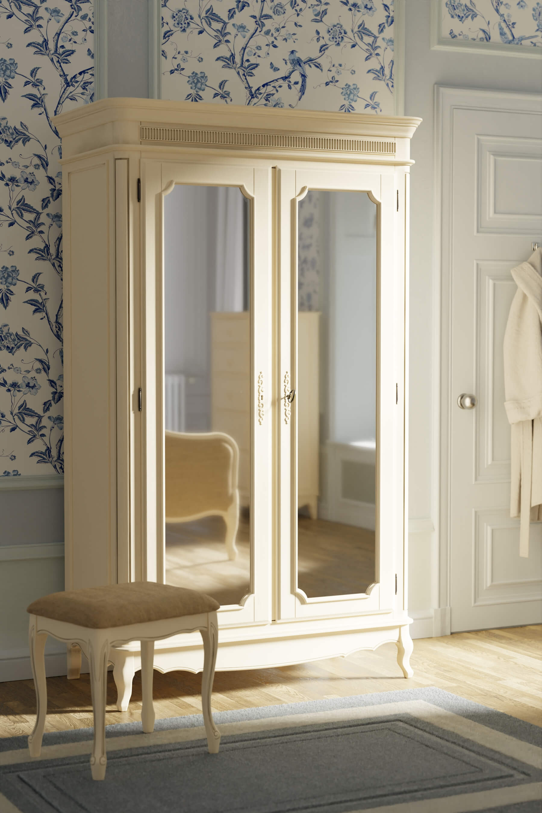 Provencale 2 Door Mirrored Wardrobe