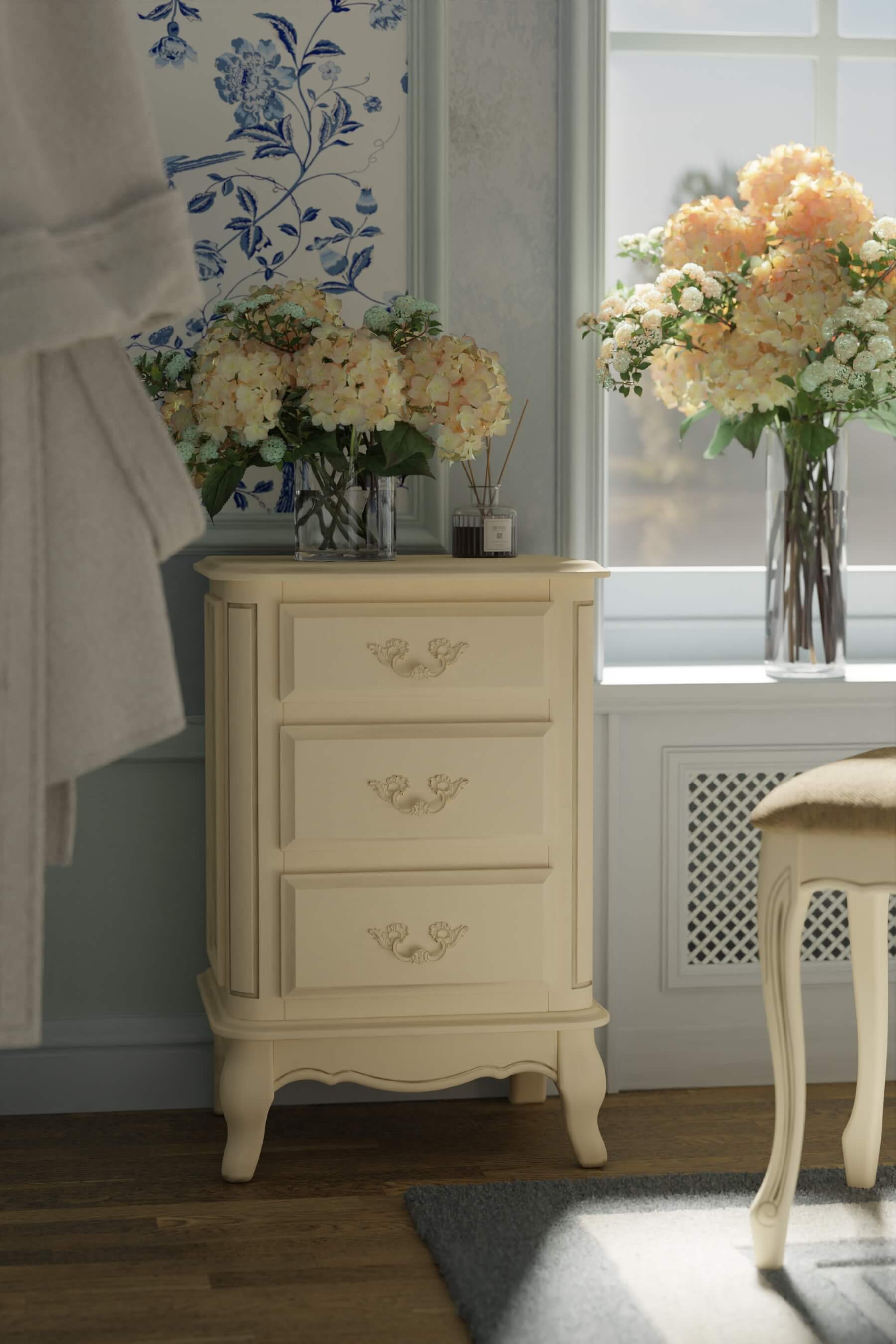 Provencale 3 Drawer Bedside Chest
