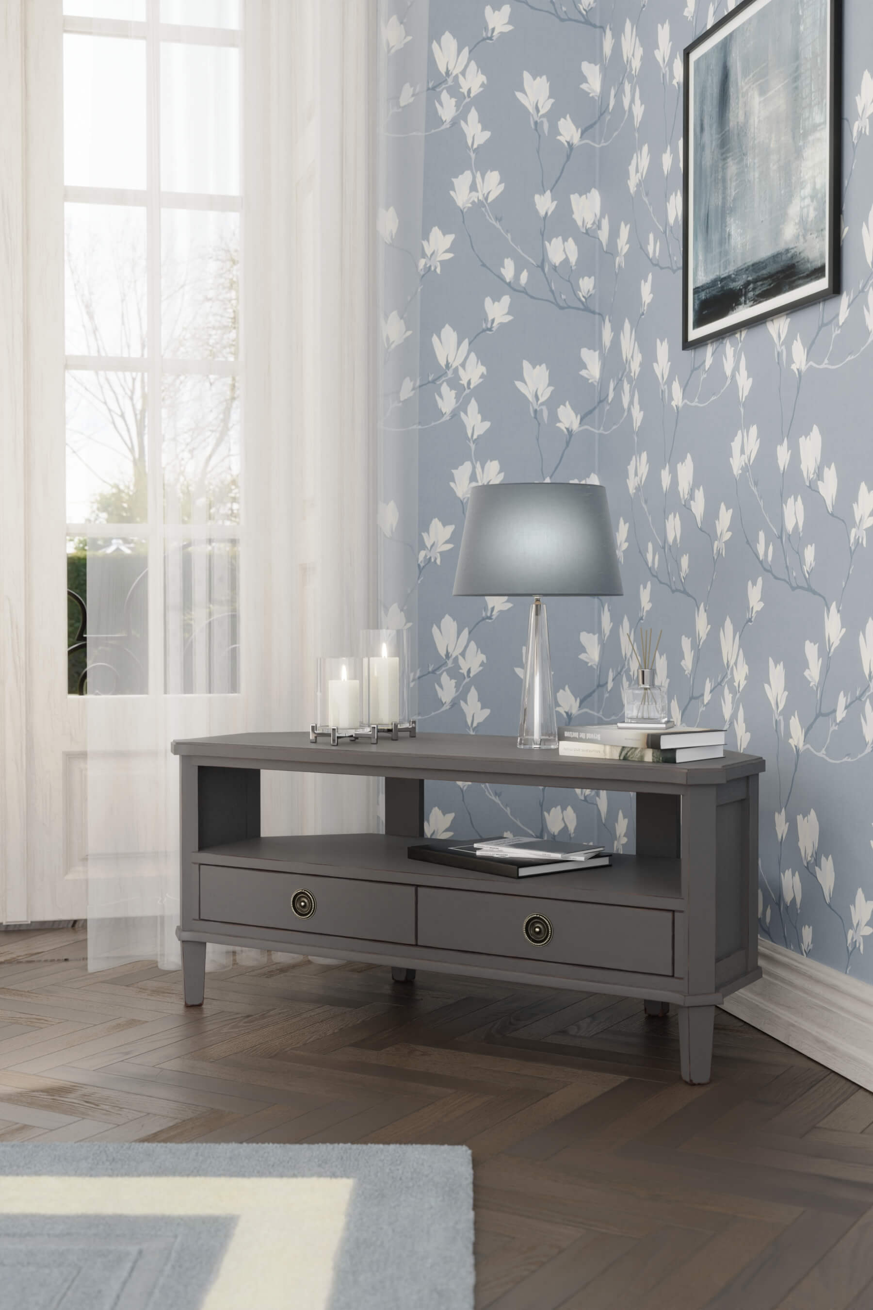 Henshaw 2 Drawer Corner TV Unit