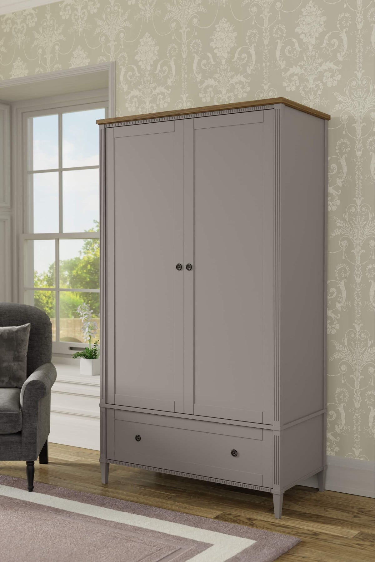 Eleanor 2 Door 1 Drawer Wardrobe