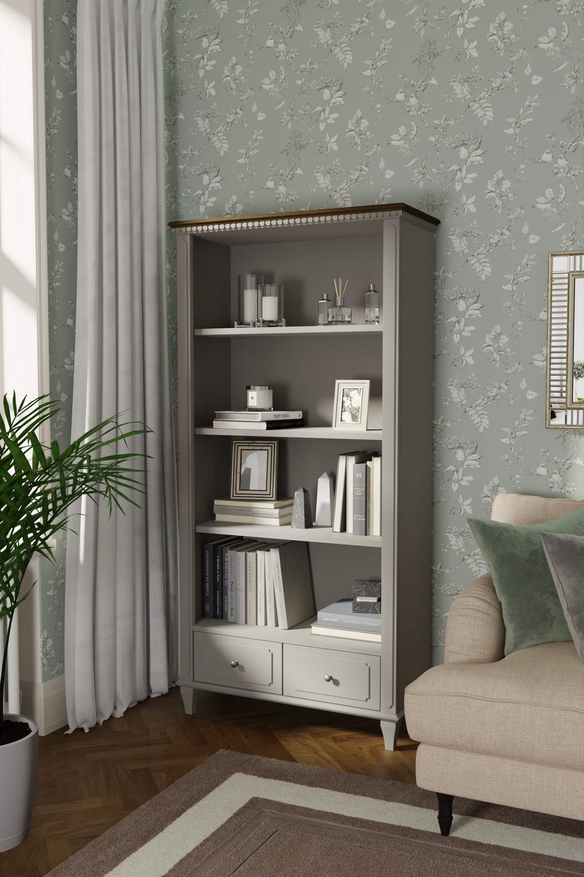 Hanover 2 Drawer Single Bookcase