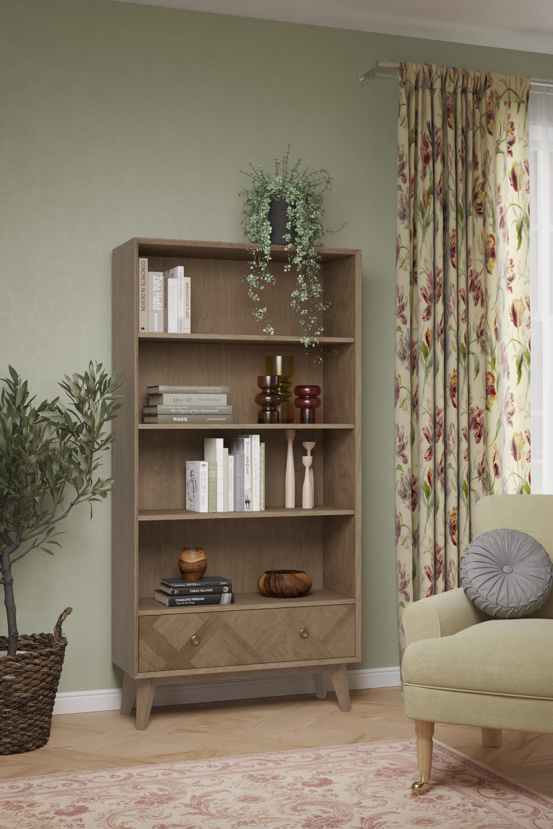 Hencroft 1 Drawer Bookcase