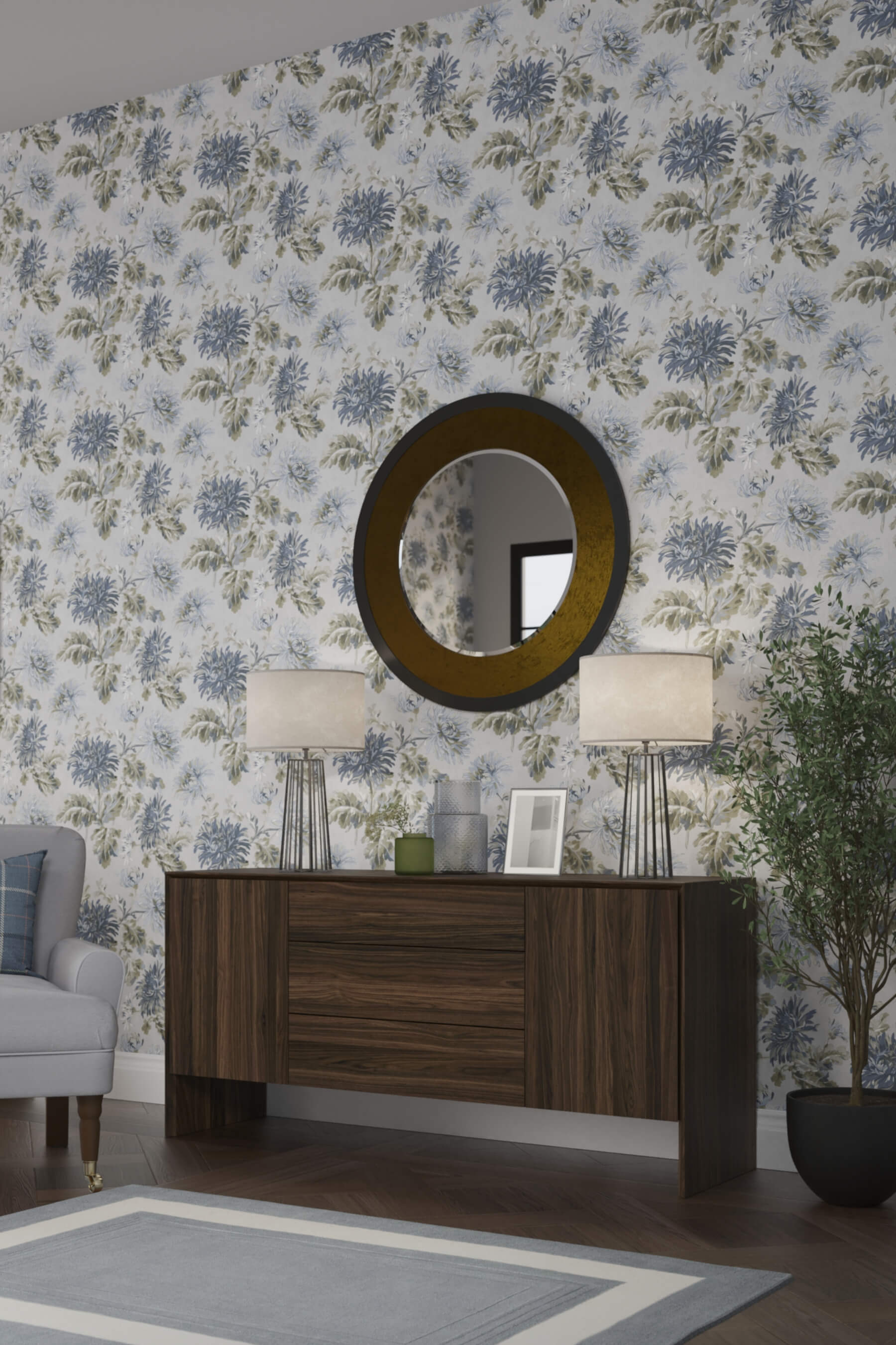 Ammanford 2 Door 3 Drawer Sideboard (Walnut)