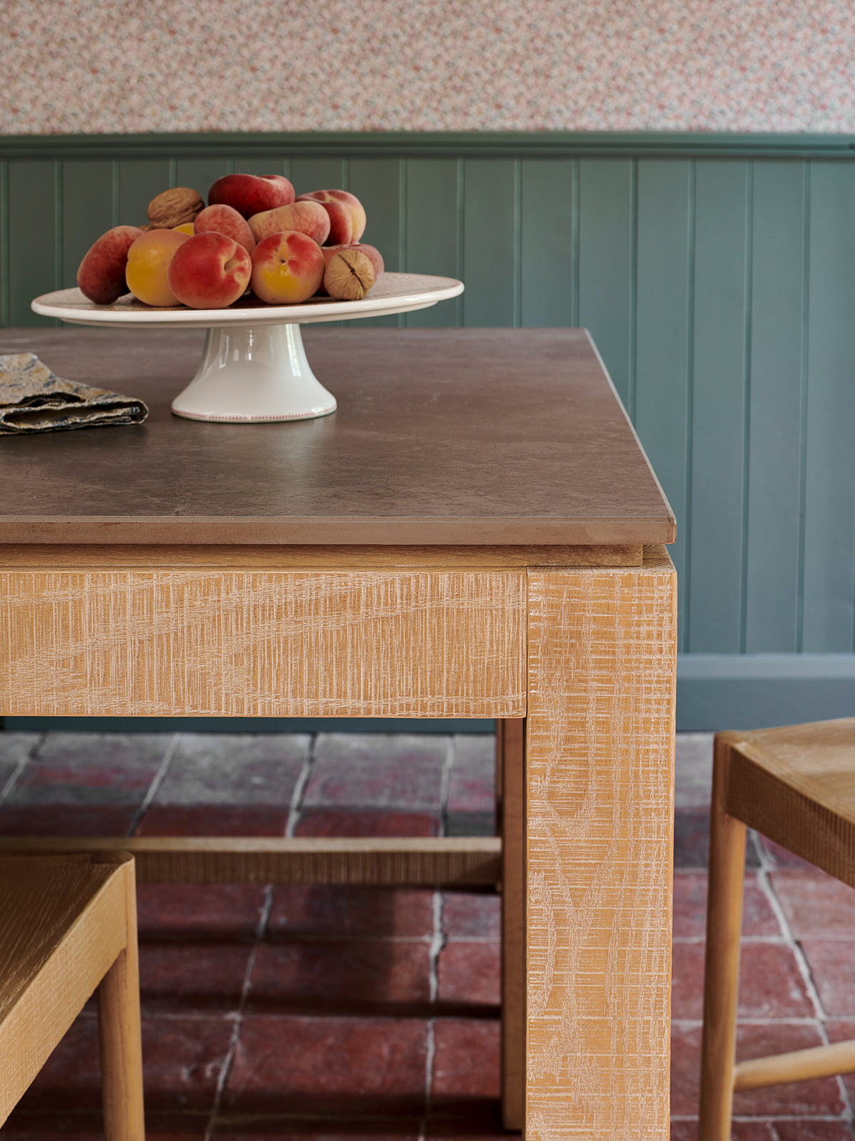 Washed Oak Braystone 6-8 Seater Fixed Dining Table