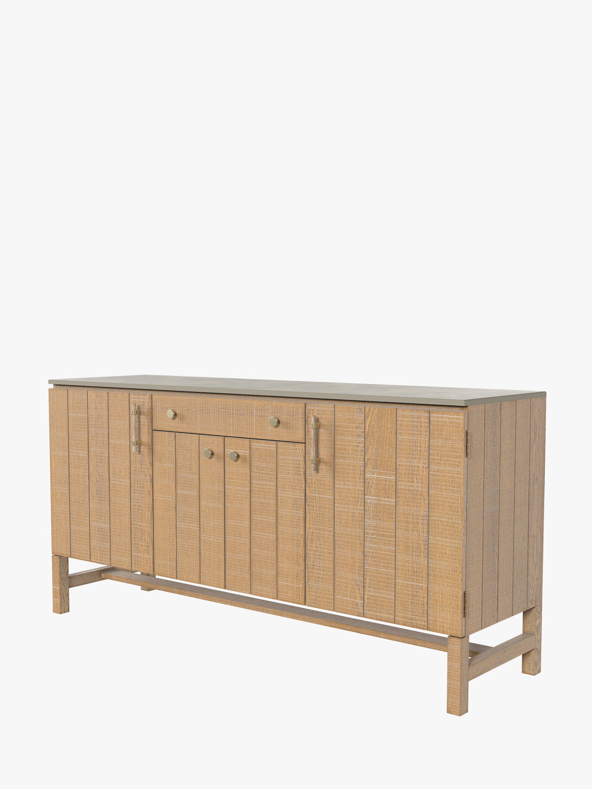 Washed Oak Braystone 4 Door 1 Drawer Sideboard
