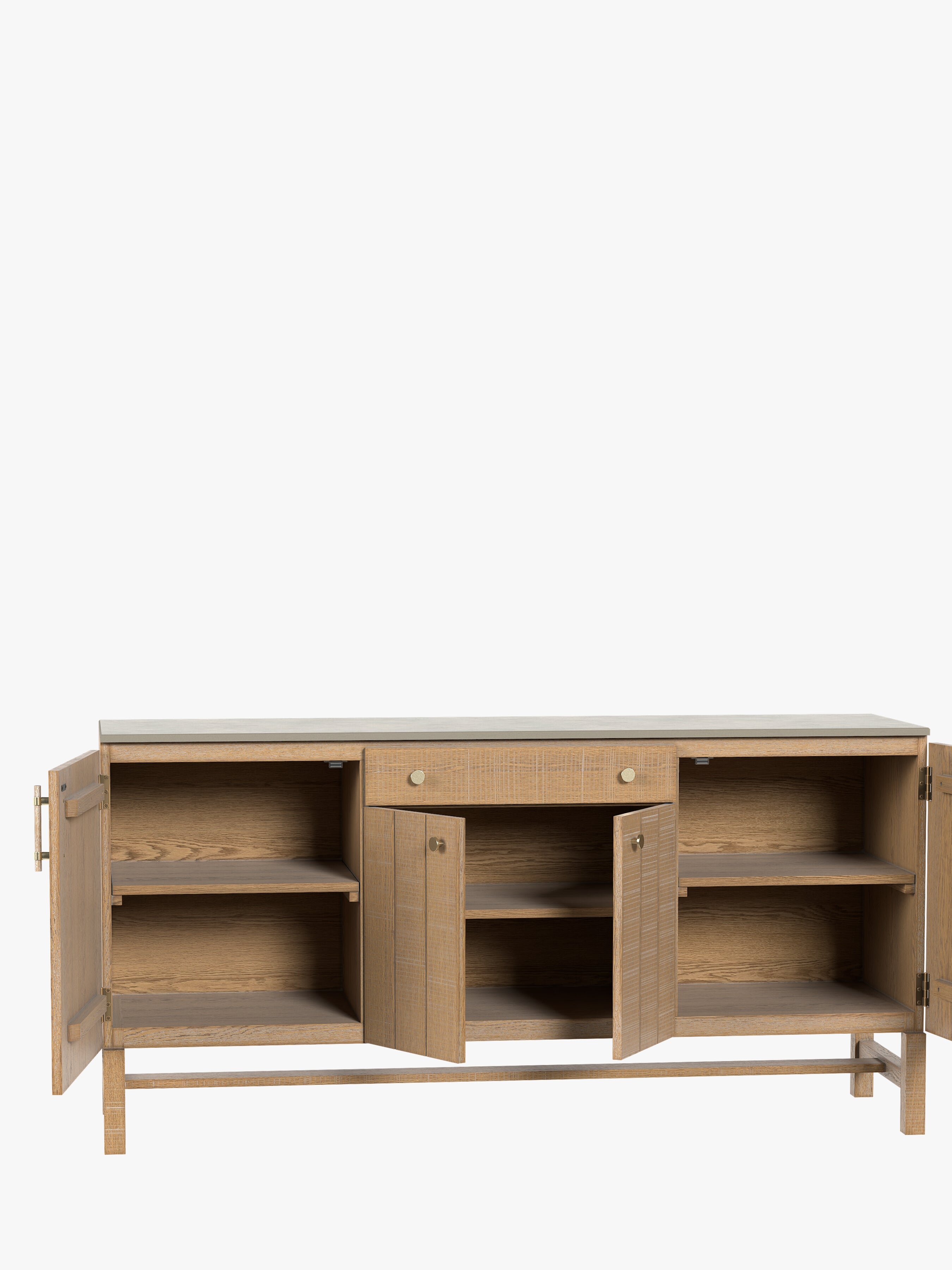 Washed Oak Braystone 4 Door 1 Drawer Sideboard