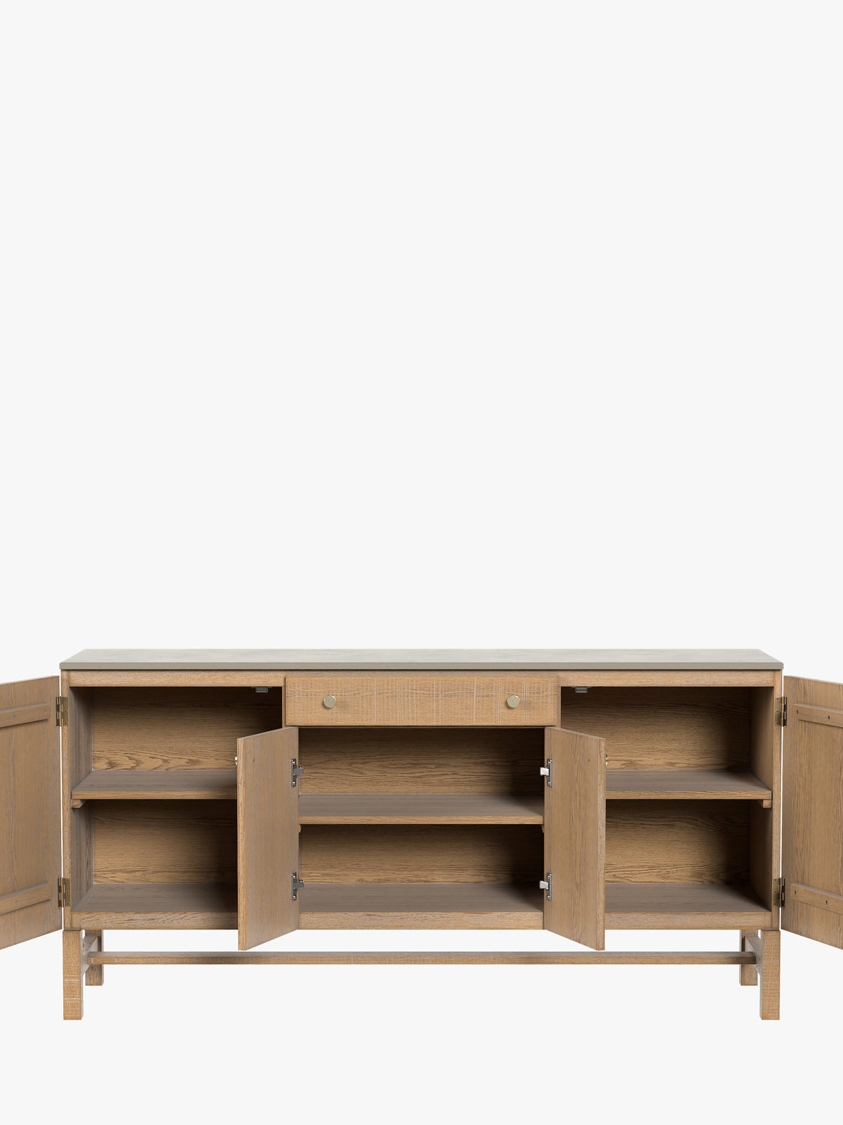 Washed Oak Braystone 4 Door 1 Drawer Sideboard