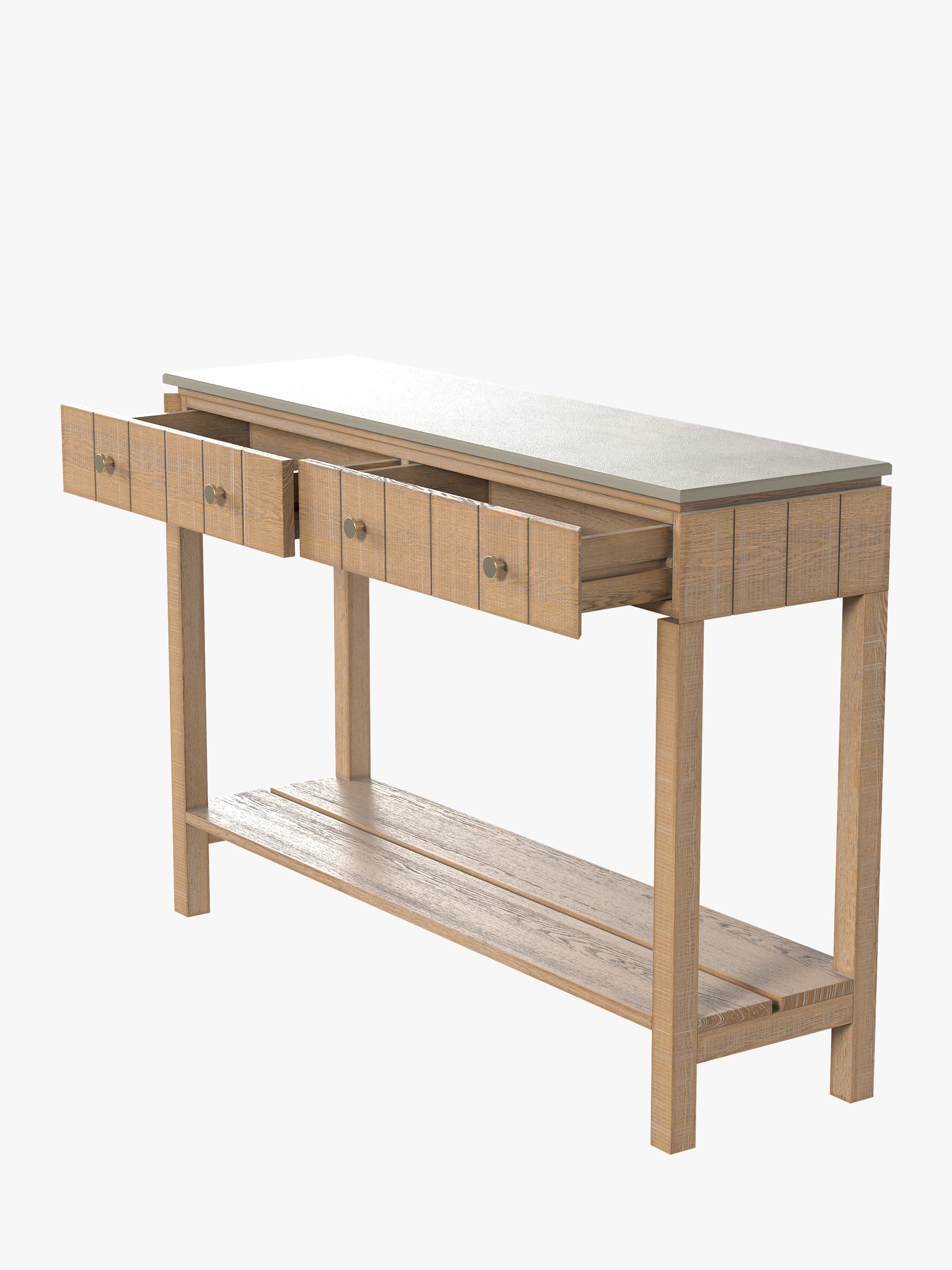 Washed Oak Braystone 2 Drawer Console Table