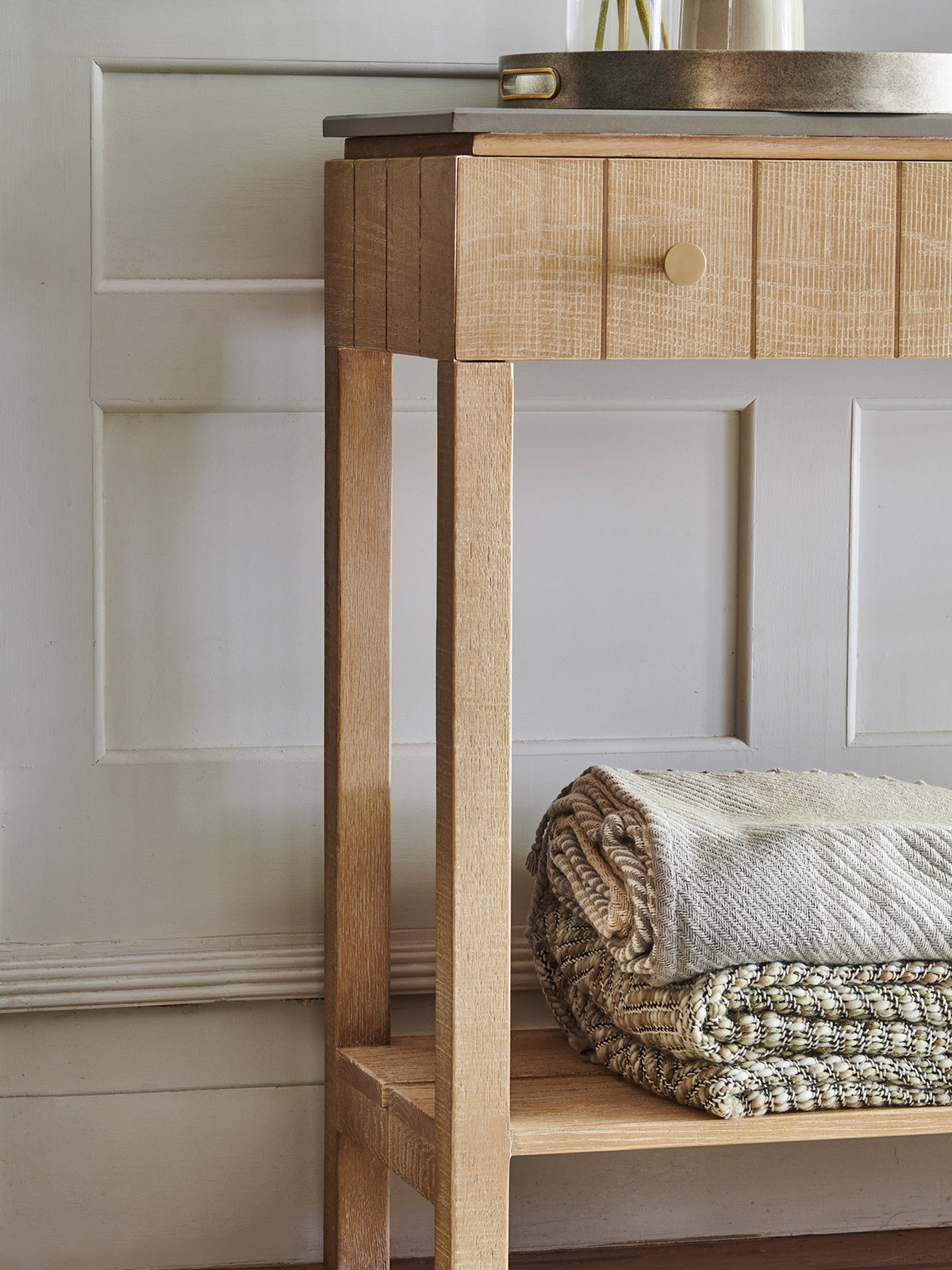 Washed Oak Braystone 2 Drawer Console Table