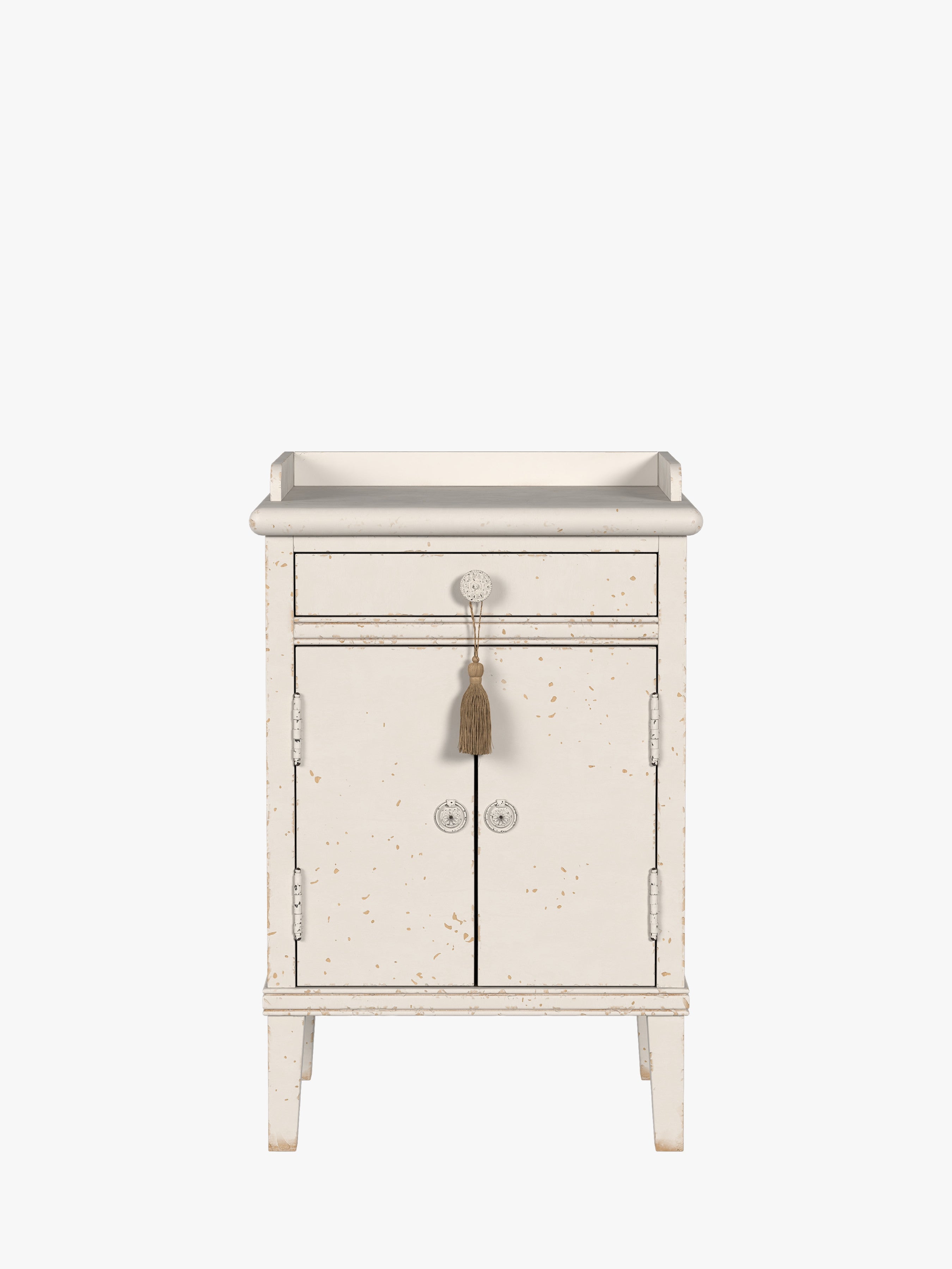 Antique White Annaside 2 Door 1 Drawer Bedside Cabinet