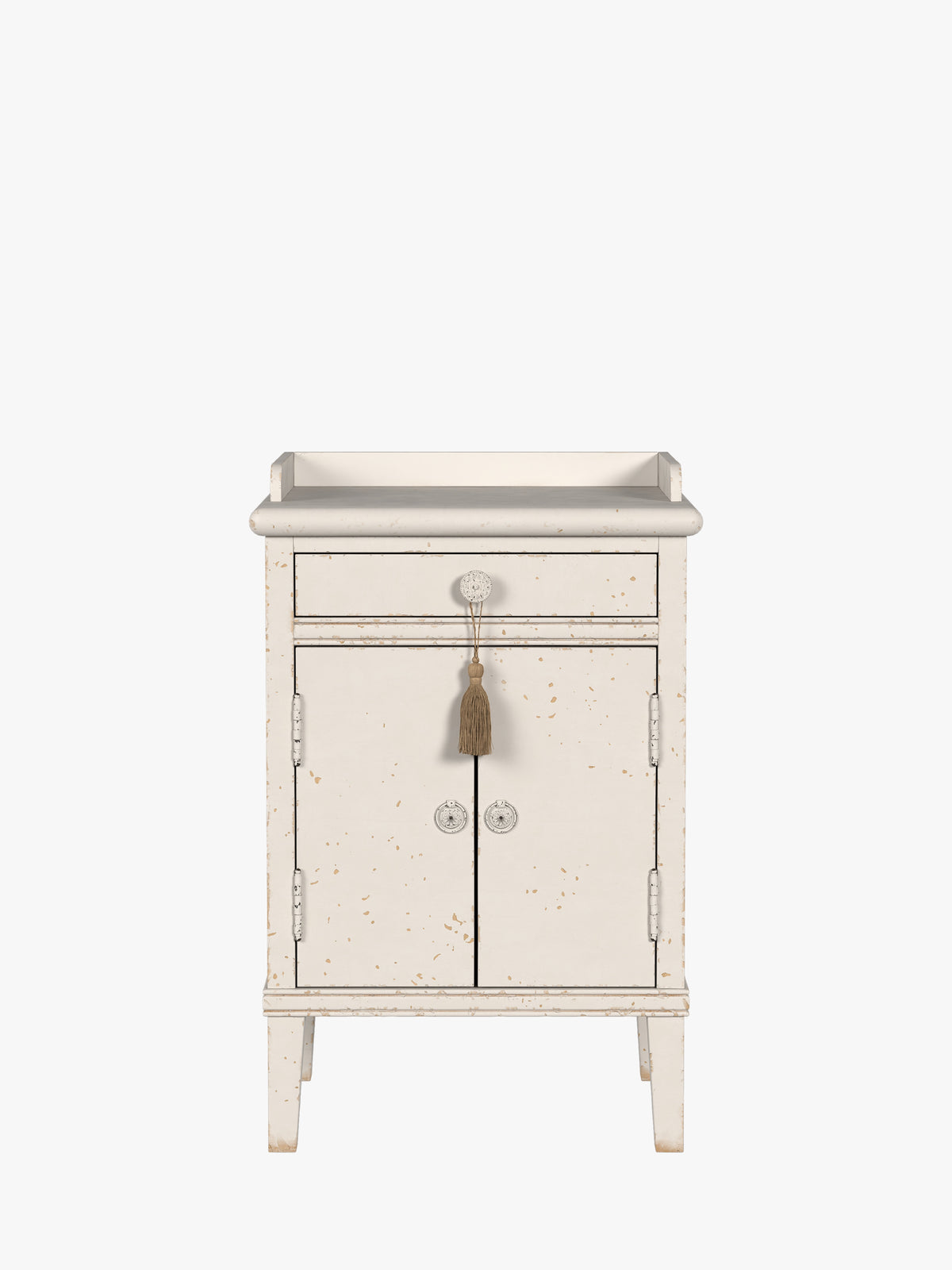 Antique White Annaside 2 Door 1 Drawer Bedside Cabinet