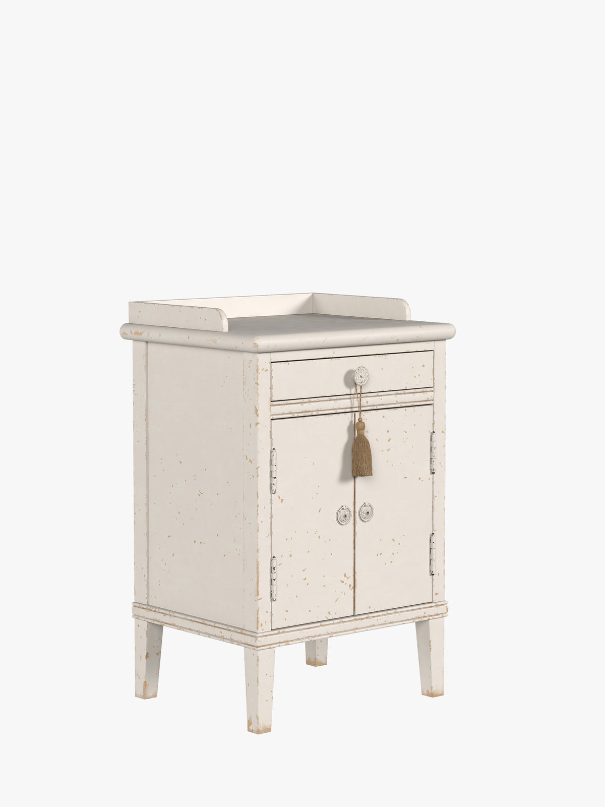 Antique White Annaside 2 Door 1 Drawer Bedside Cabinet