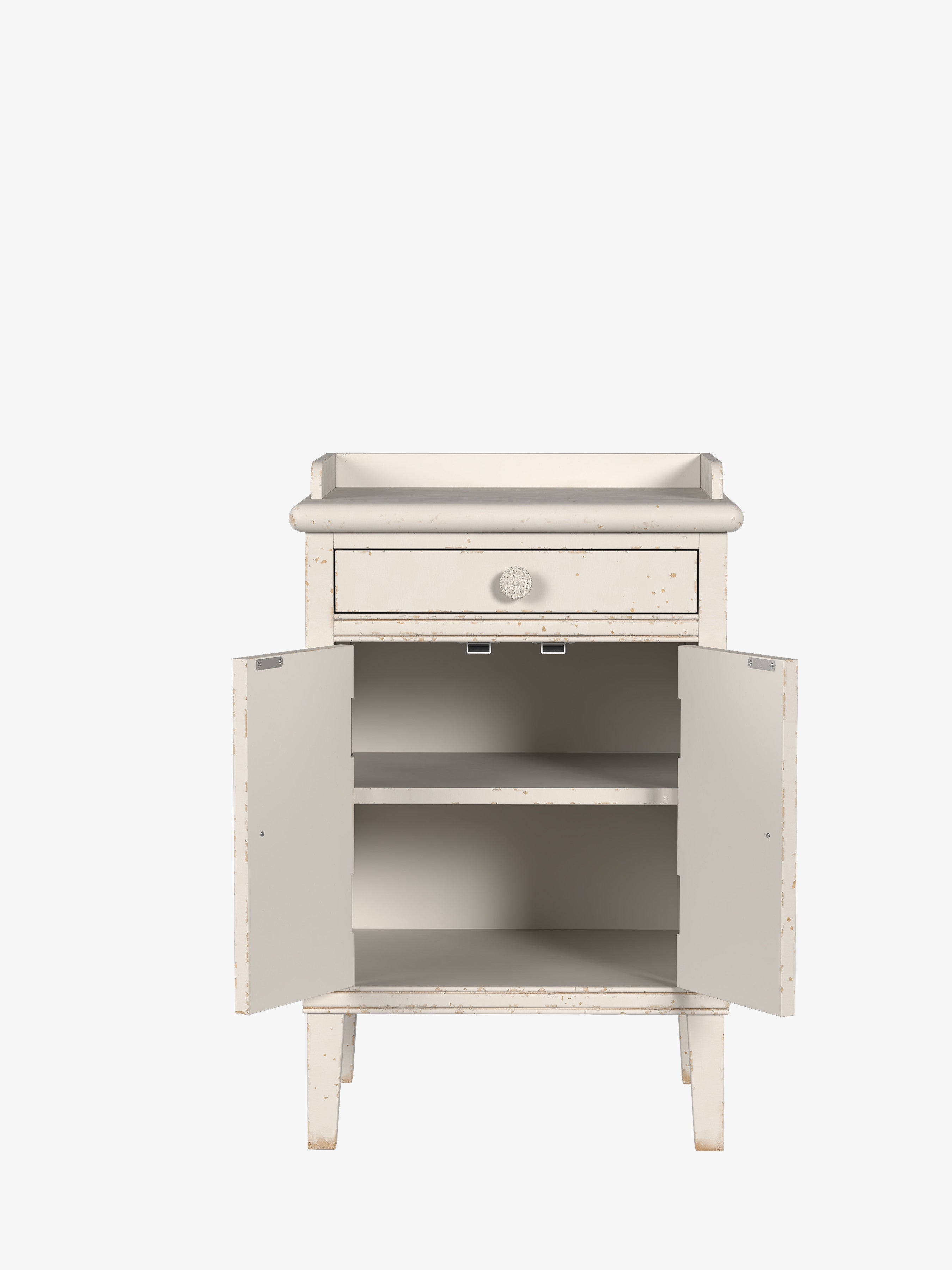 Antique White Annaside 2 Door 1 Drawer Bedside Cabinet