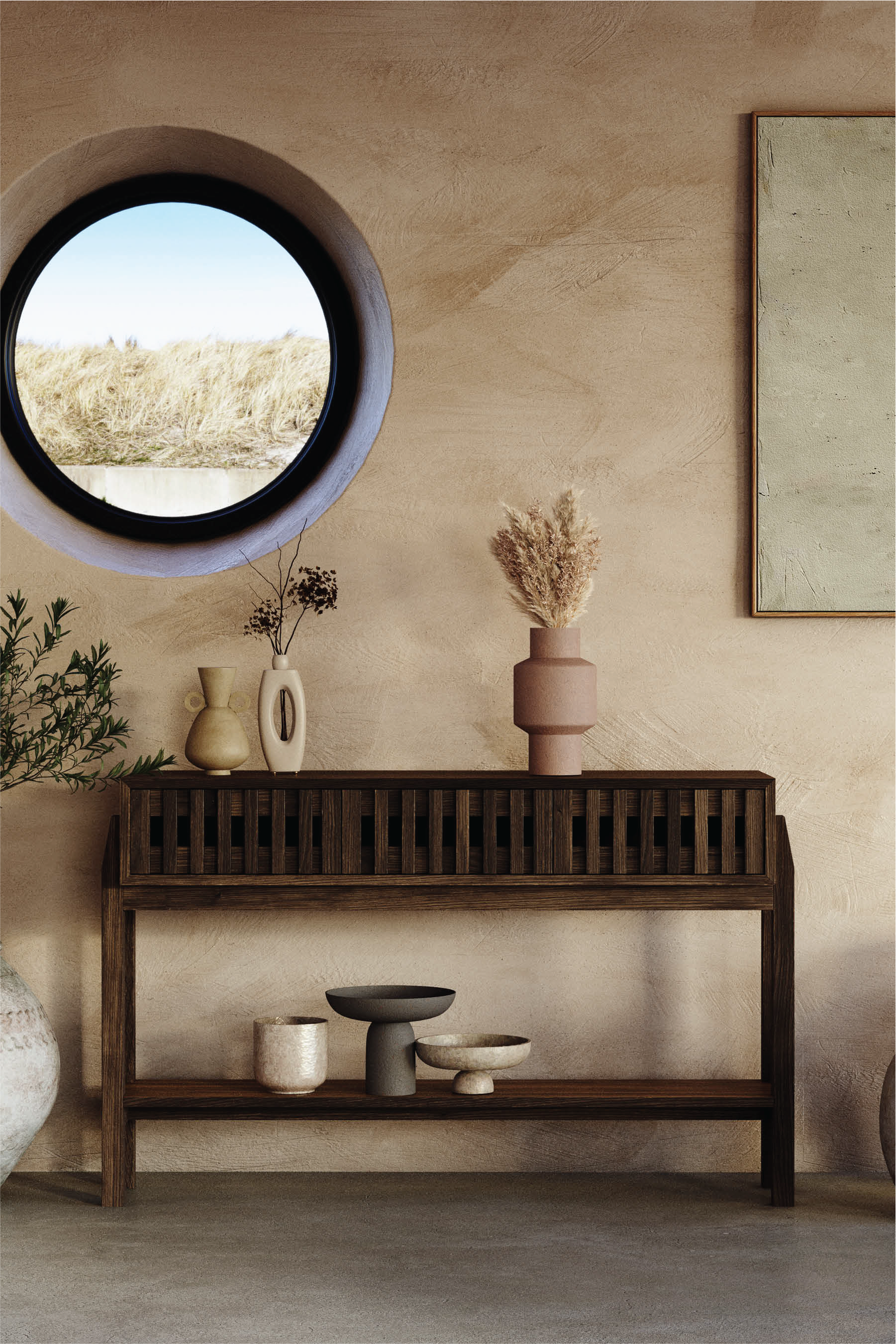 Batten 3 Drawer Console Table