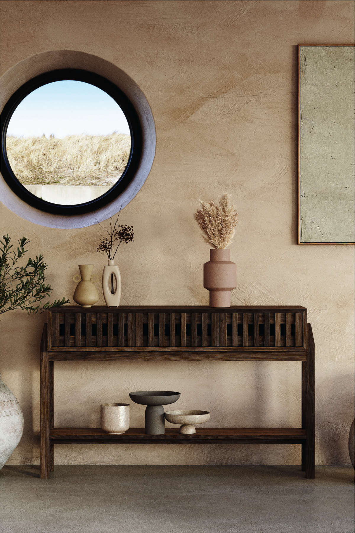 Batten 3 Drawer Console Table