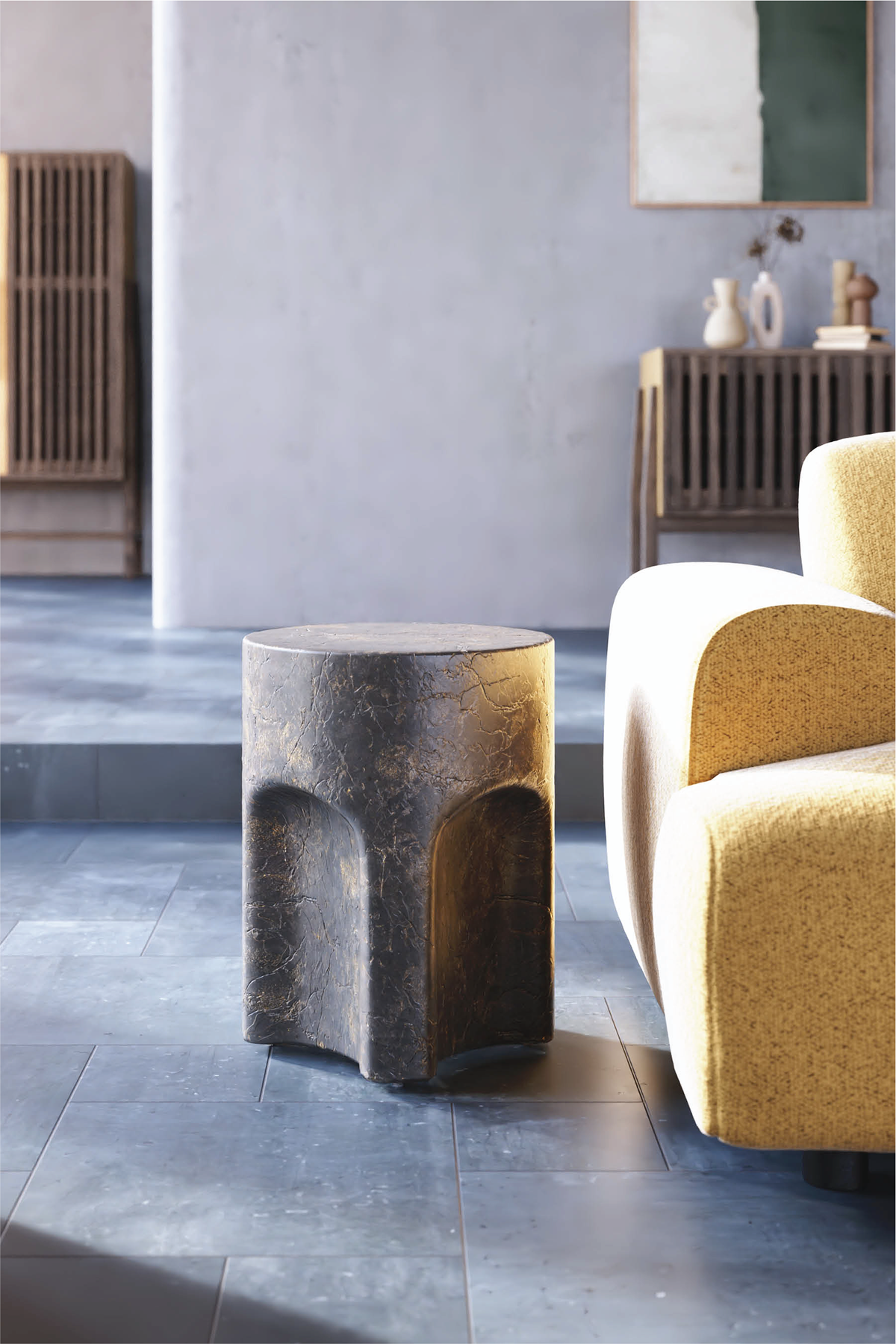 Pinch Brown Slate Side Table