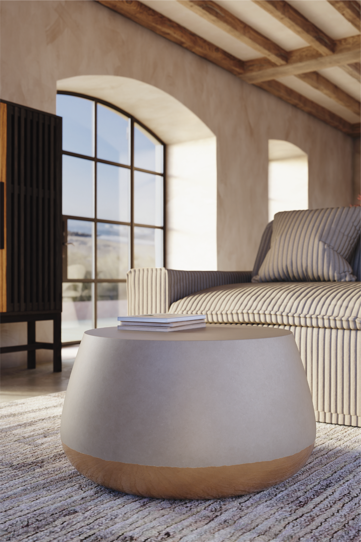 Taiko Coffee Table (Grey & Gold Ombré)