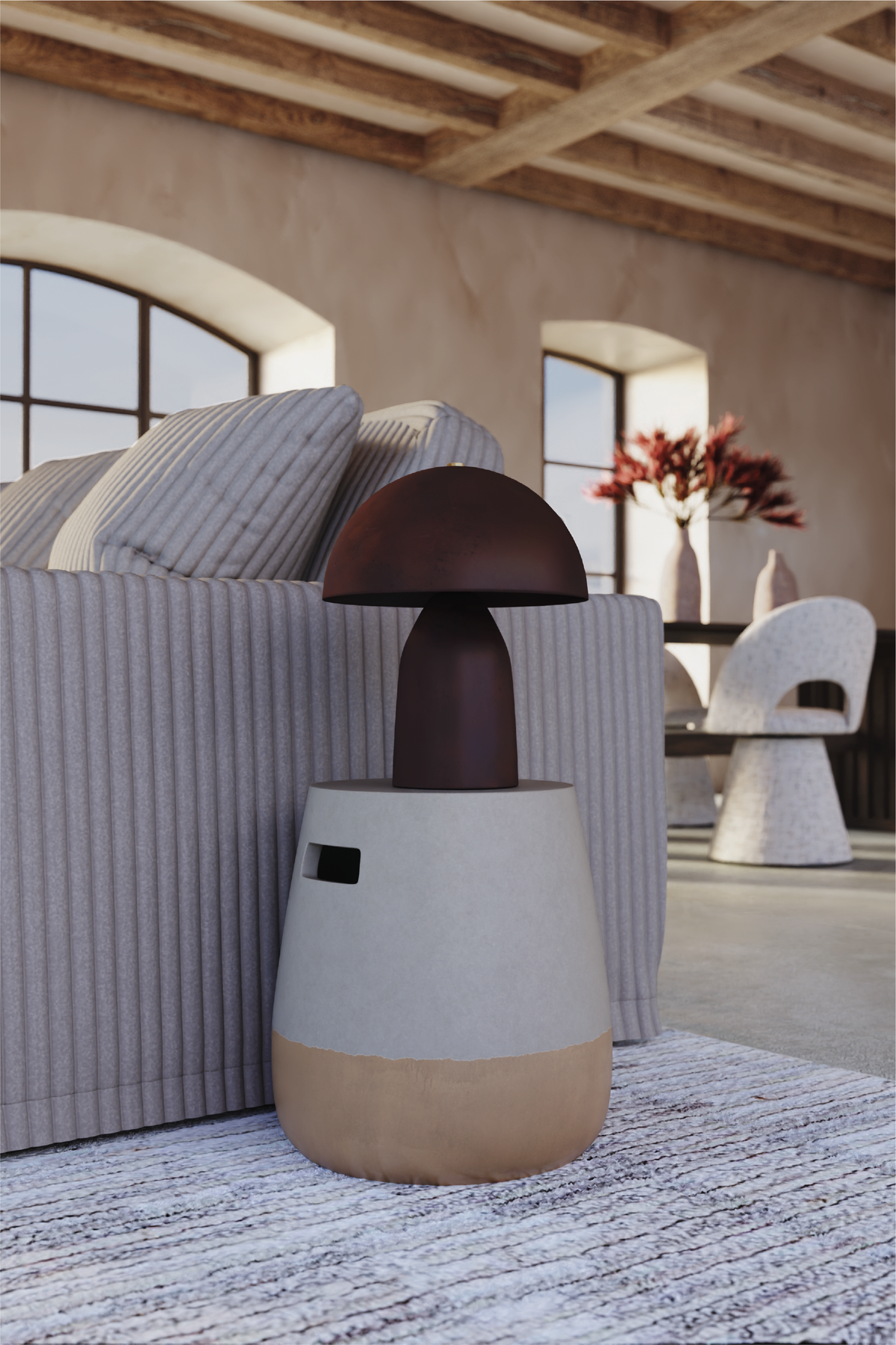 Taiko Side Table (Grey & Gold Ombré)