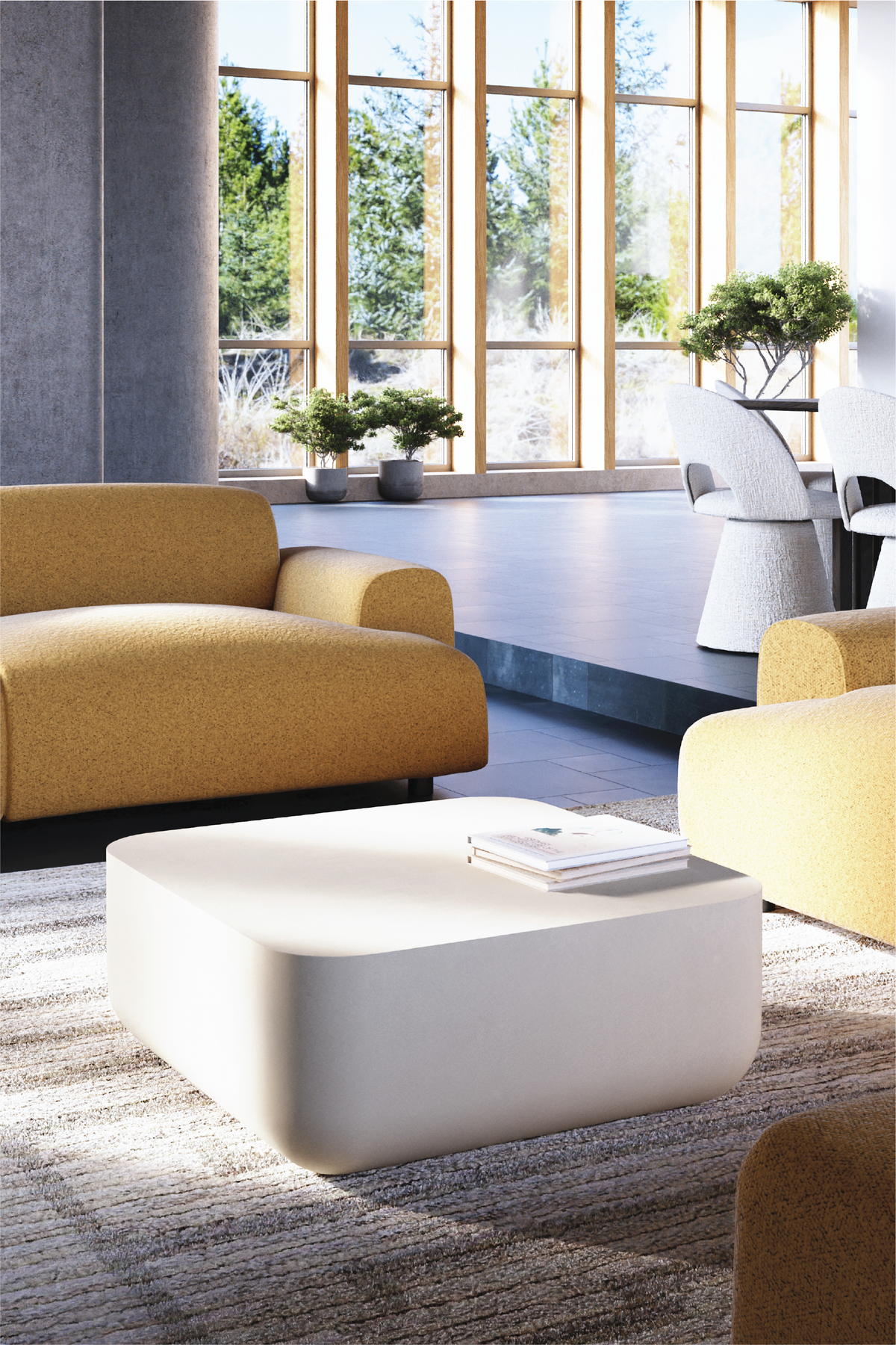 Flat Top Coffee Table (Pitted Linen)