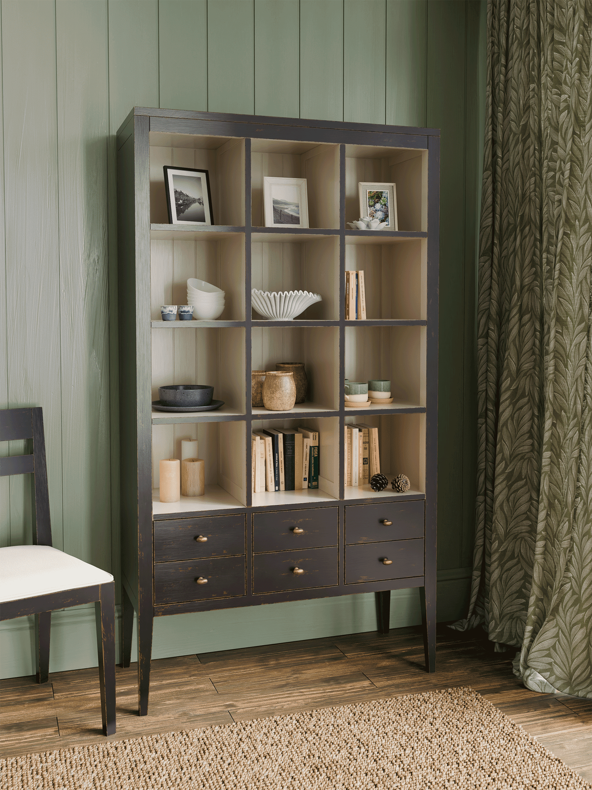 Barwick 6 Drawer Triple Bookcase