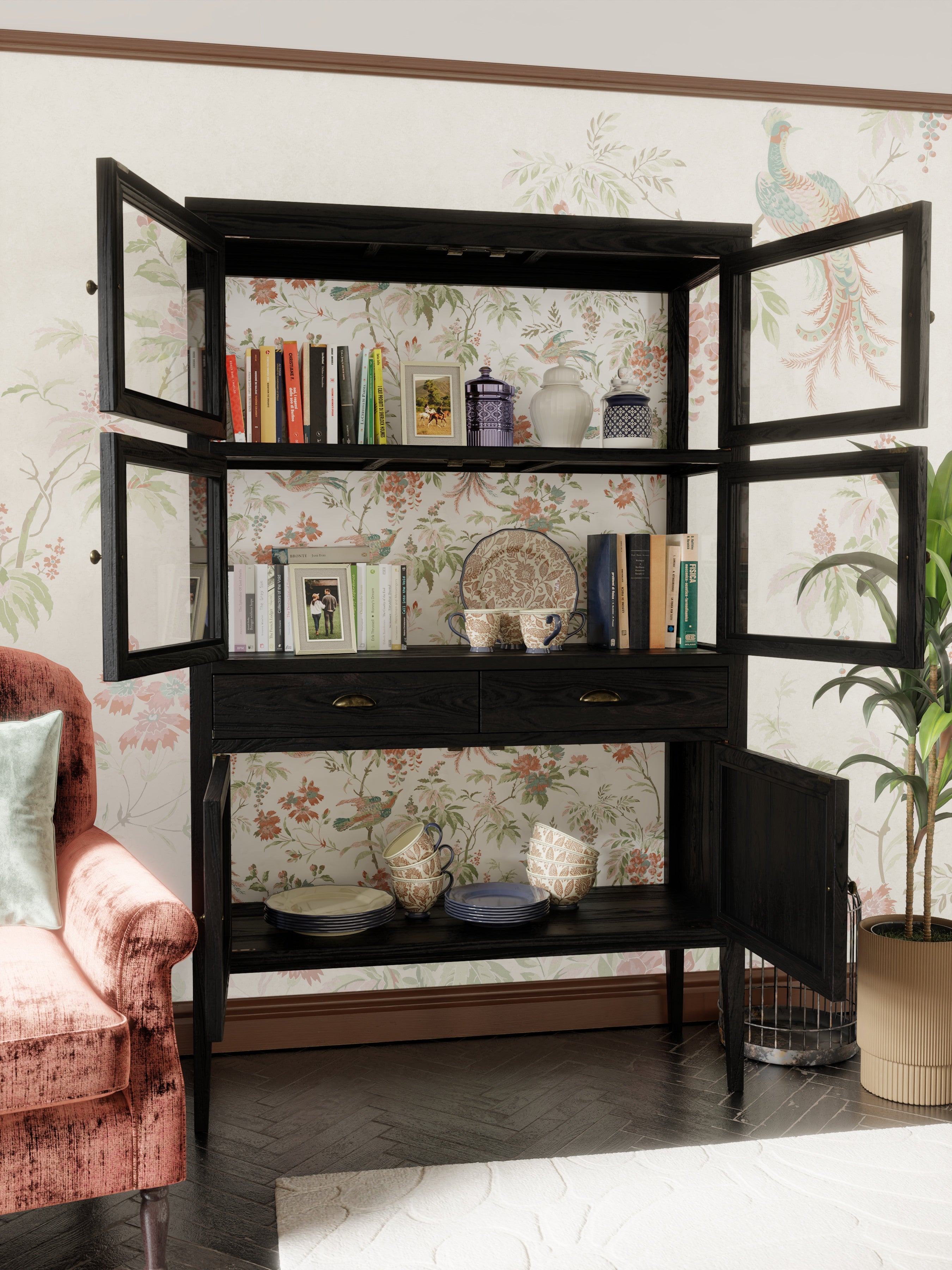 Elmhurst 6 Door 2 Drawer Display Unit