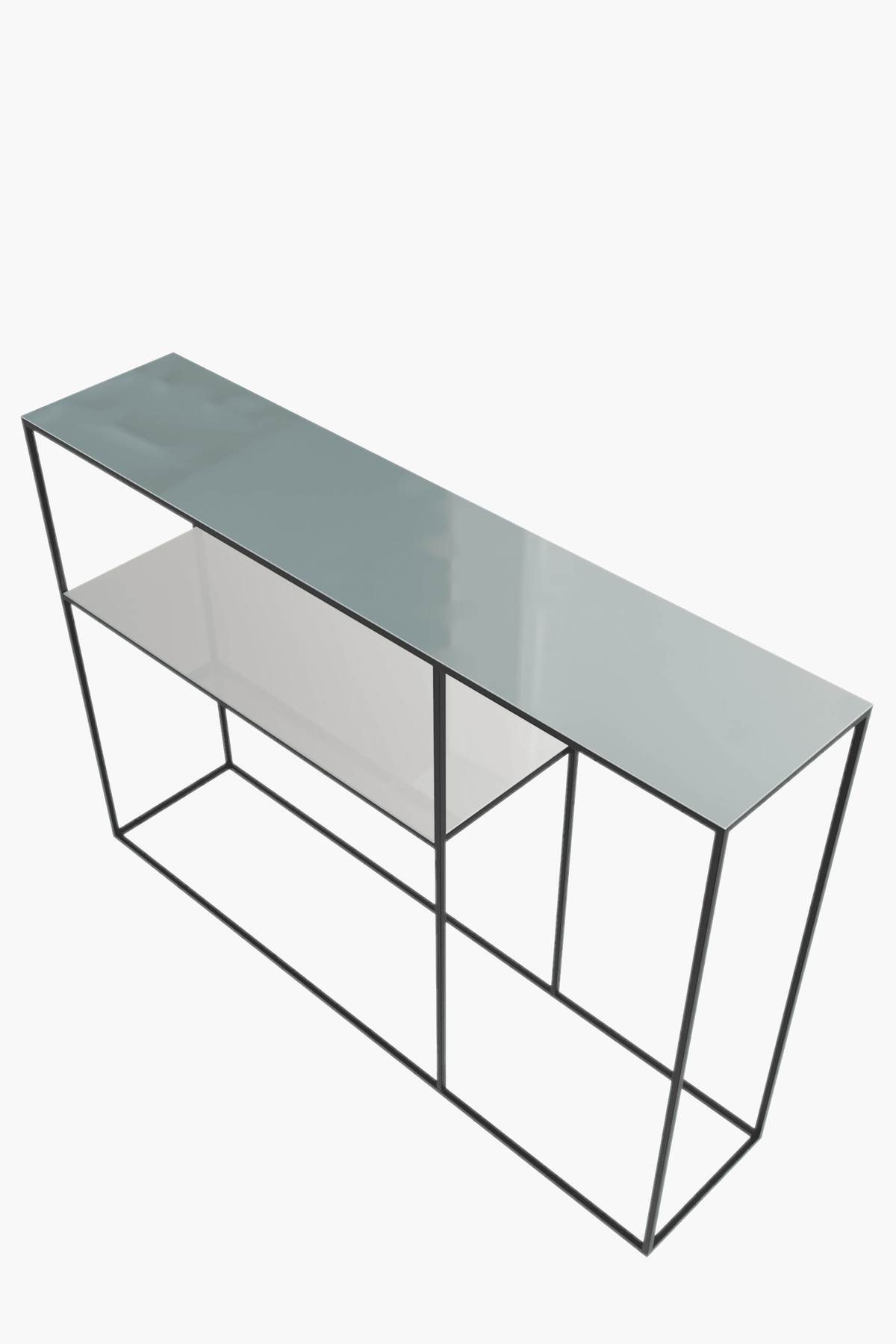 Fulham Console Table With A Shelf (Blue & Grey)