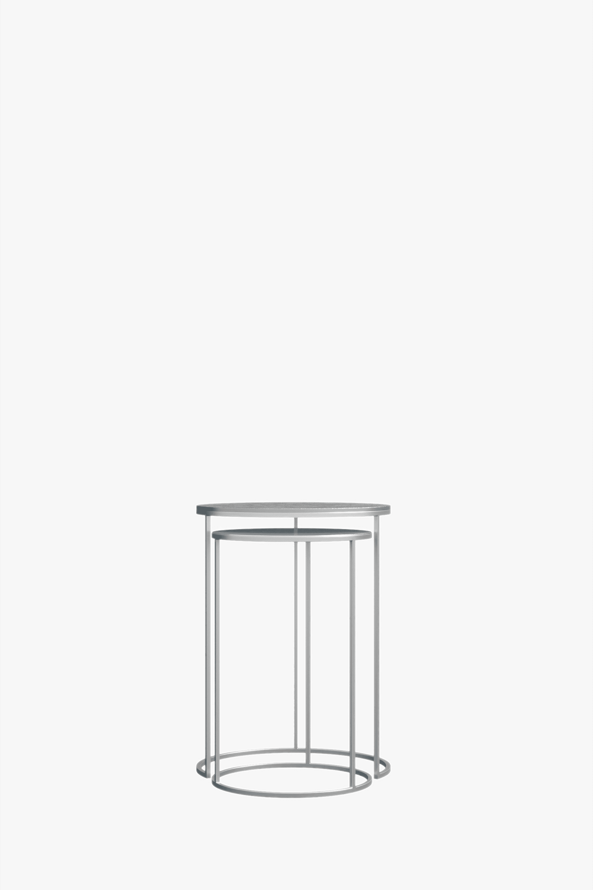 Fulham Nest Of Round Tables (Silver Cast & Blue)