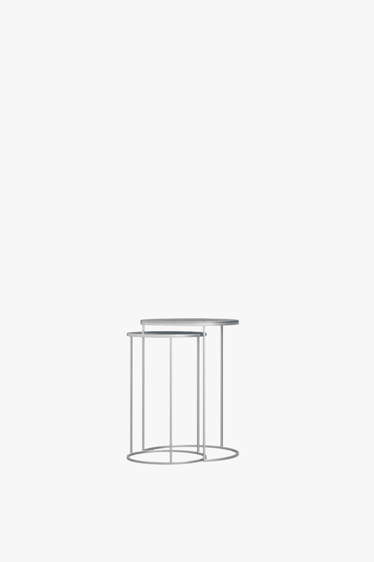 Fulham Nest Of Round Tables (Silver Cast & Blue)