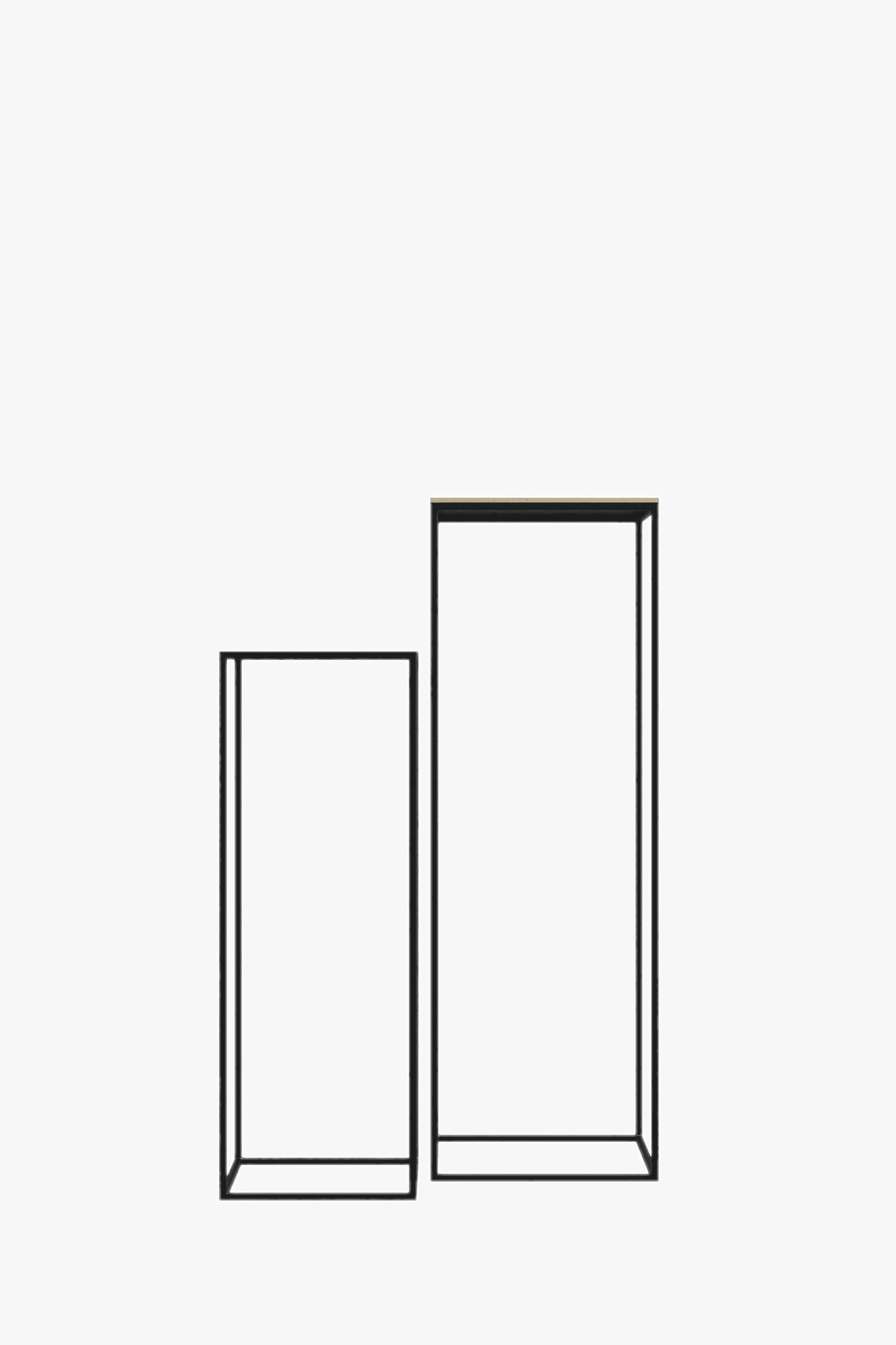 Fulham Pair Of Pedestal Tables (Brass & Pebble)