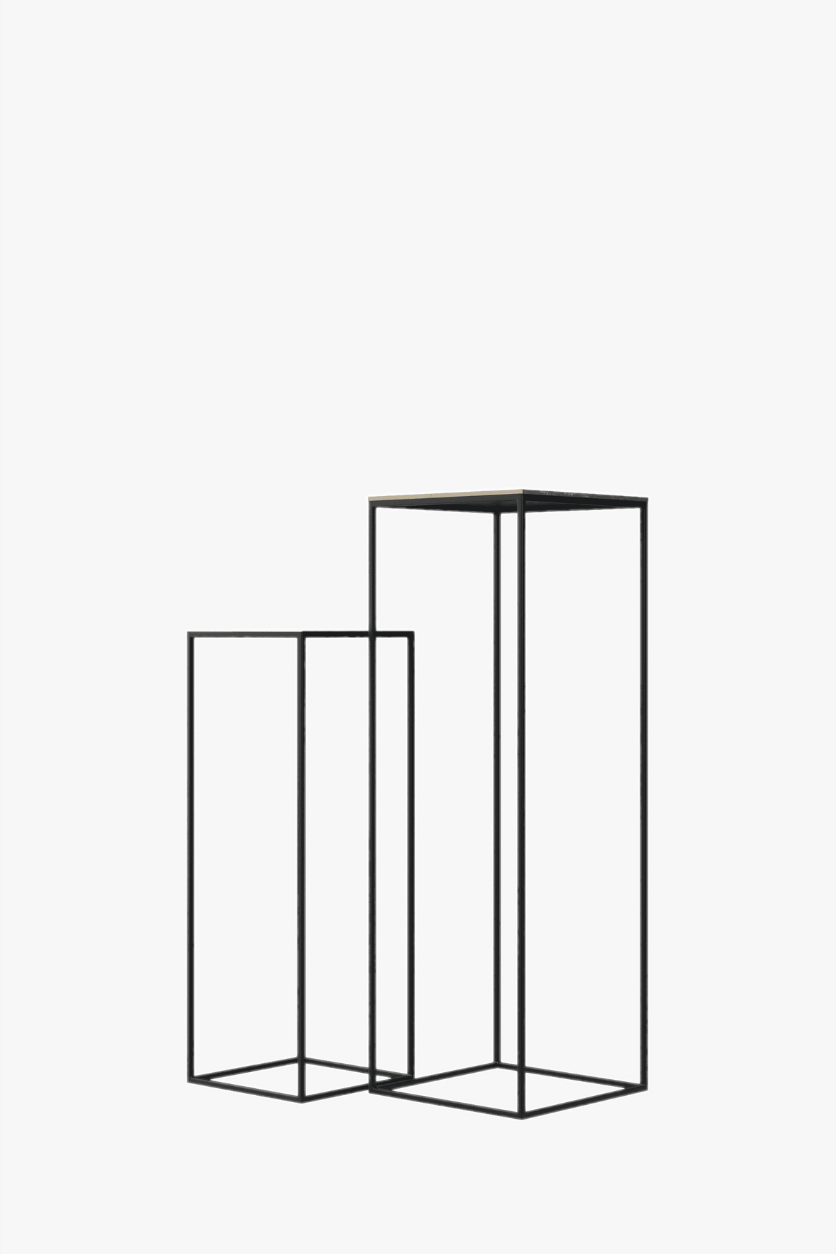 Fulham Pair Of Pedestal Tables (Brass & Pebble)