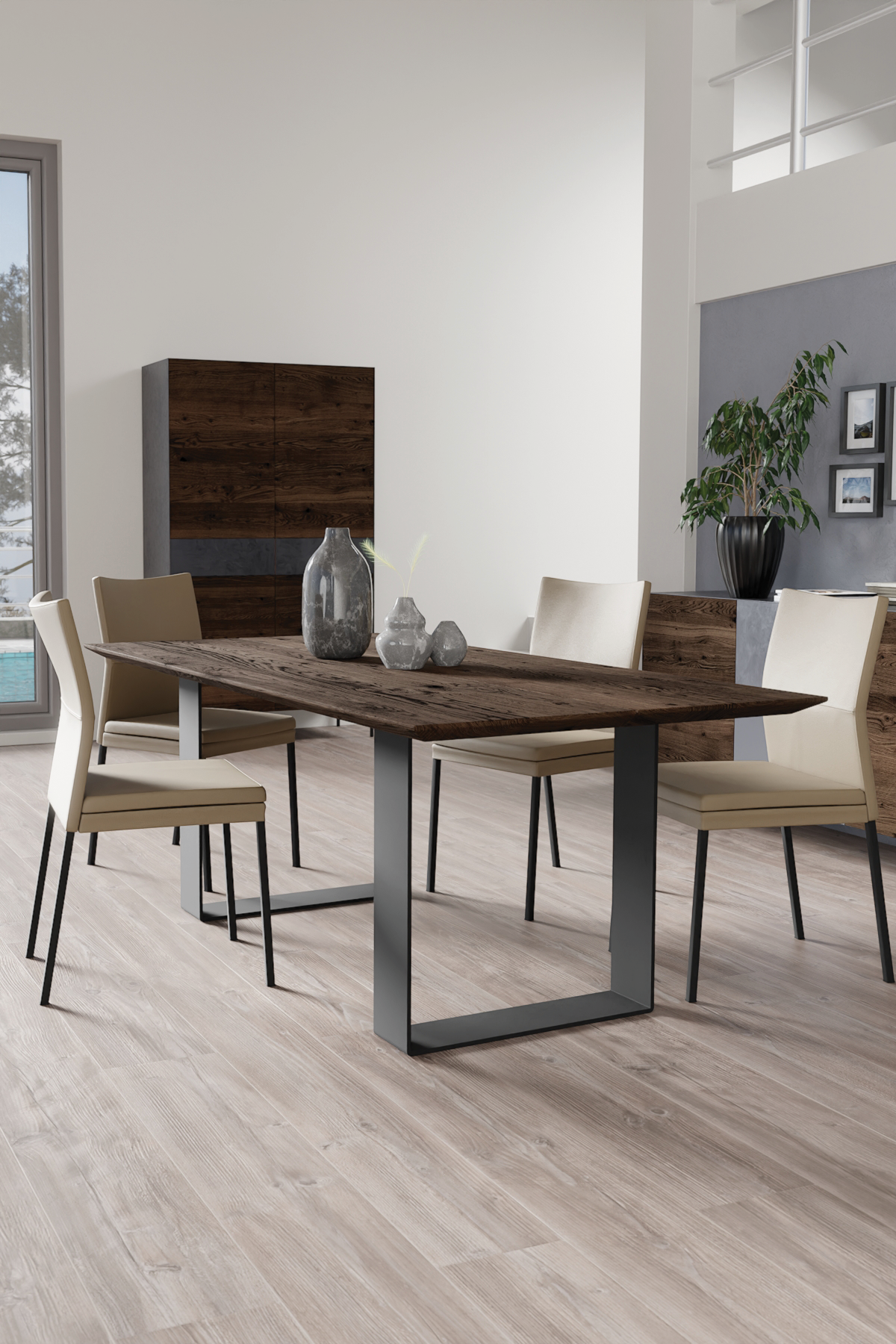 Fargo Dining Table with J  Legs