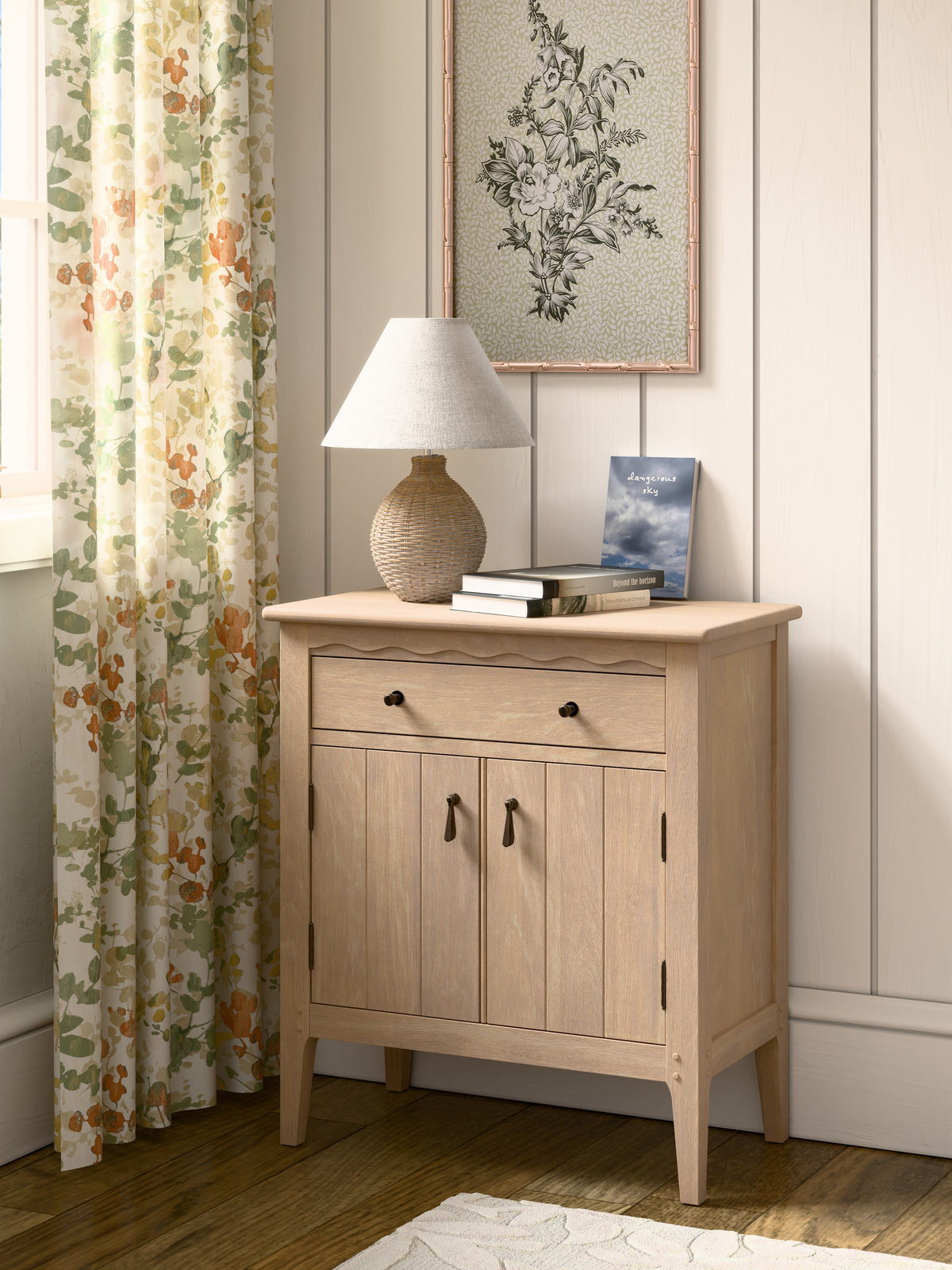 Washed Oak Calford 2 Door 1 Drawer Cabinet