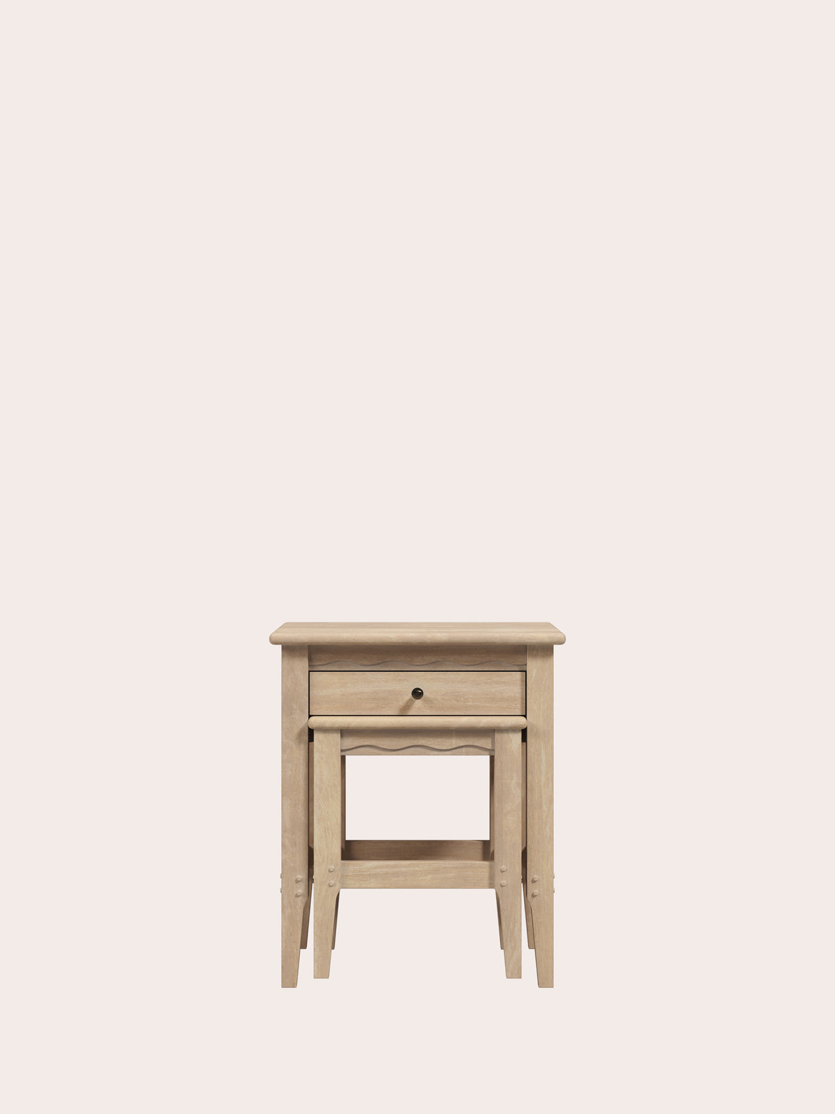 Washed Oak Calford 1 Drawer Nest Of Tables